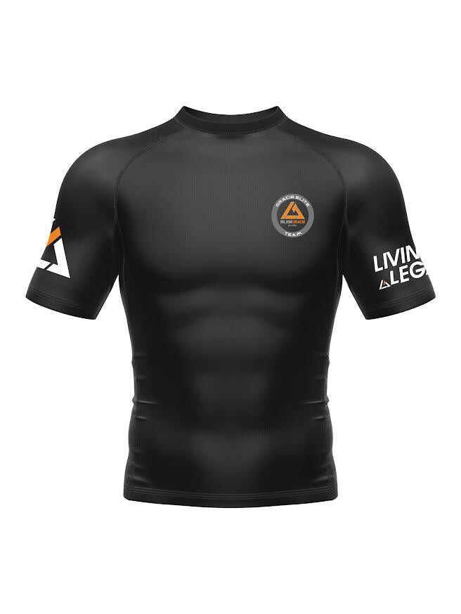 Rilion Gracie Ranked Short Sleeve Rashguard Black