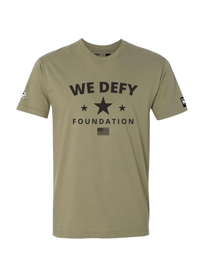 We Defy Retro Star Light Olive T-Shirt Green