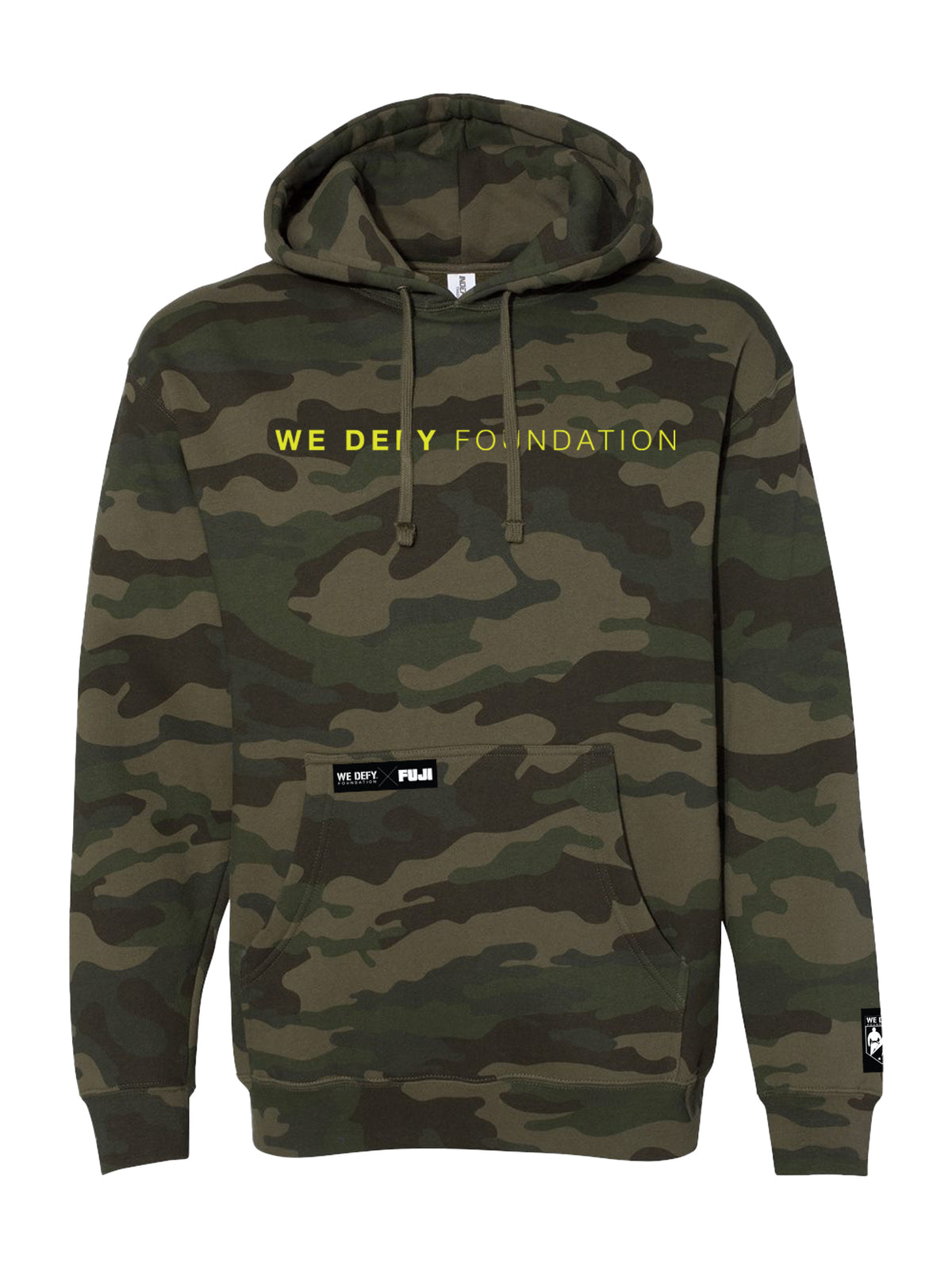 We Defy Neon Camo Hoodie Green