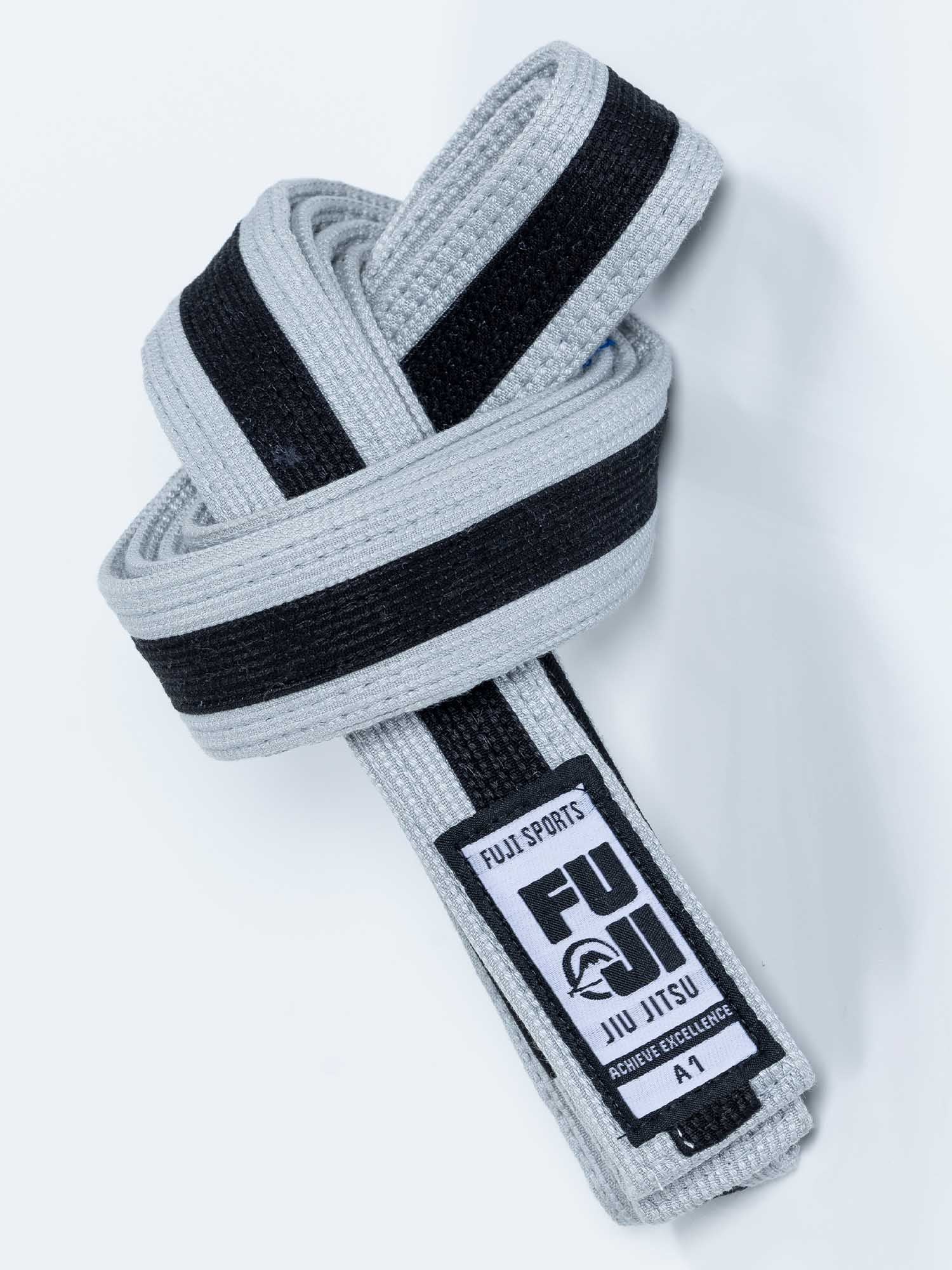 Kids Pearl Weave BJJ Belt Grey Black