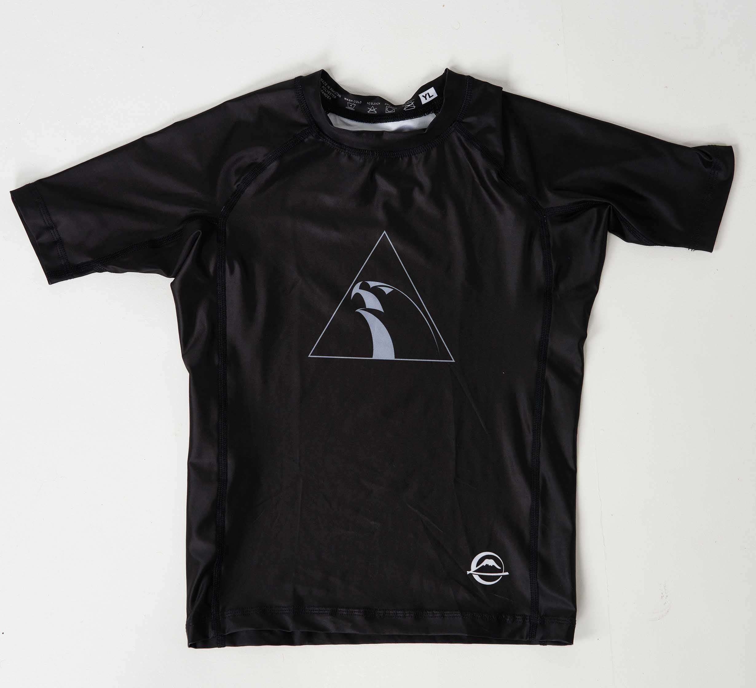 A black Kids FUJI x Alliance Ranked Short Sleeve Rashguard.