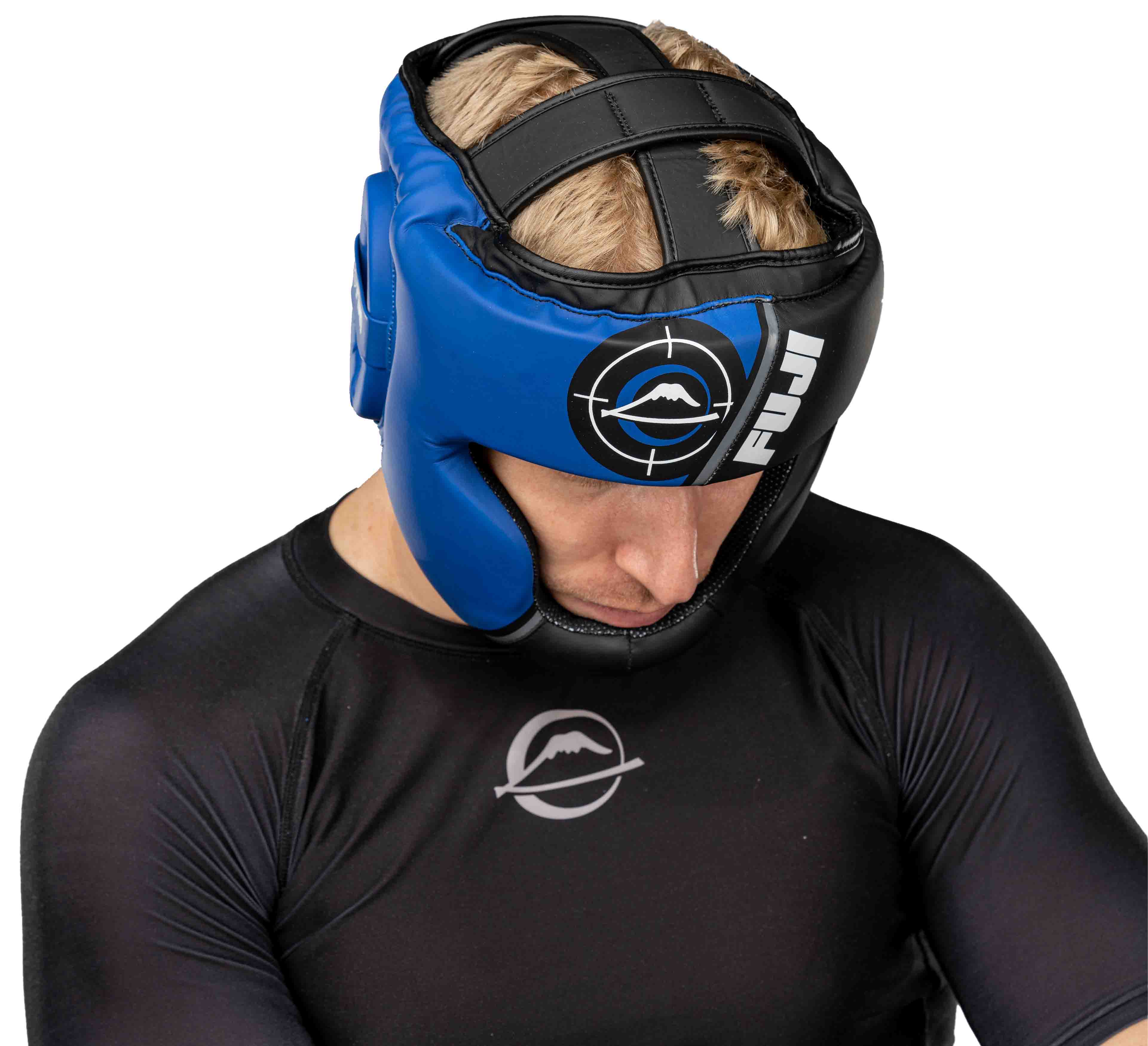 A man wearing Precision Striking Headgear.