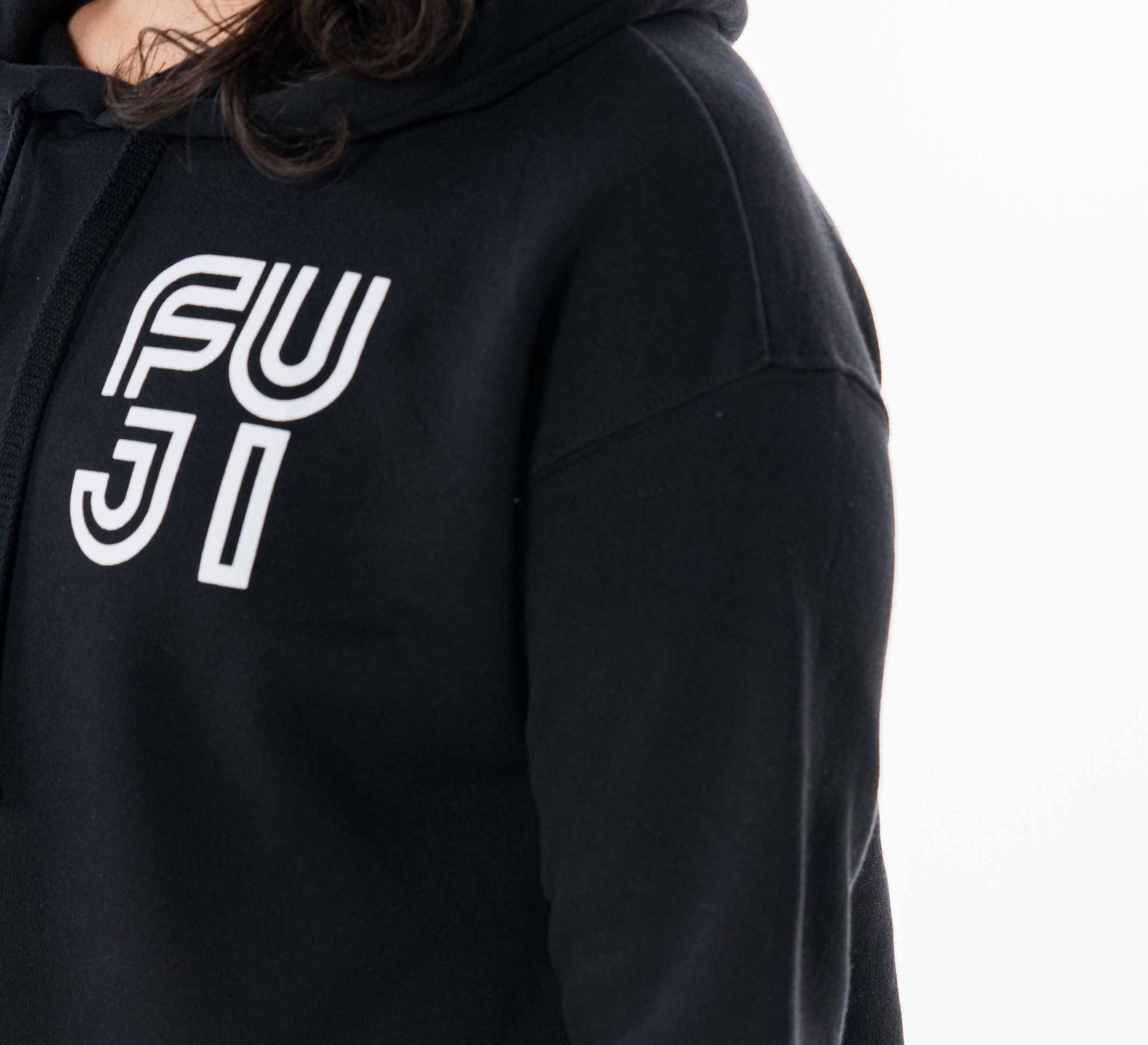 Womens Jiu Jitsu Rally Crop Hoodie Black