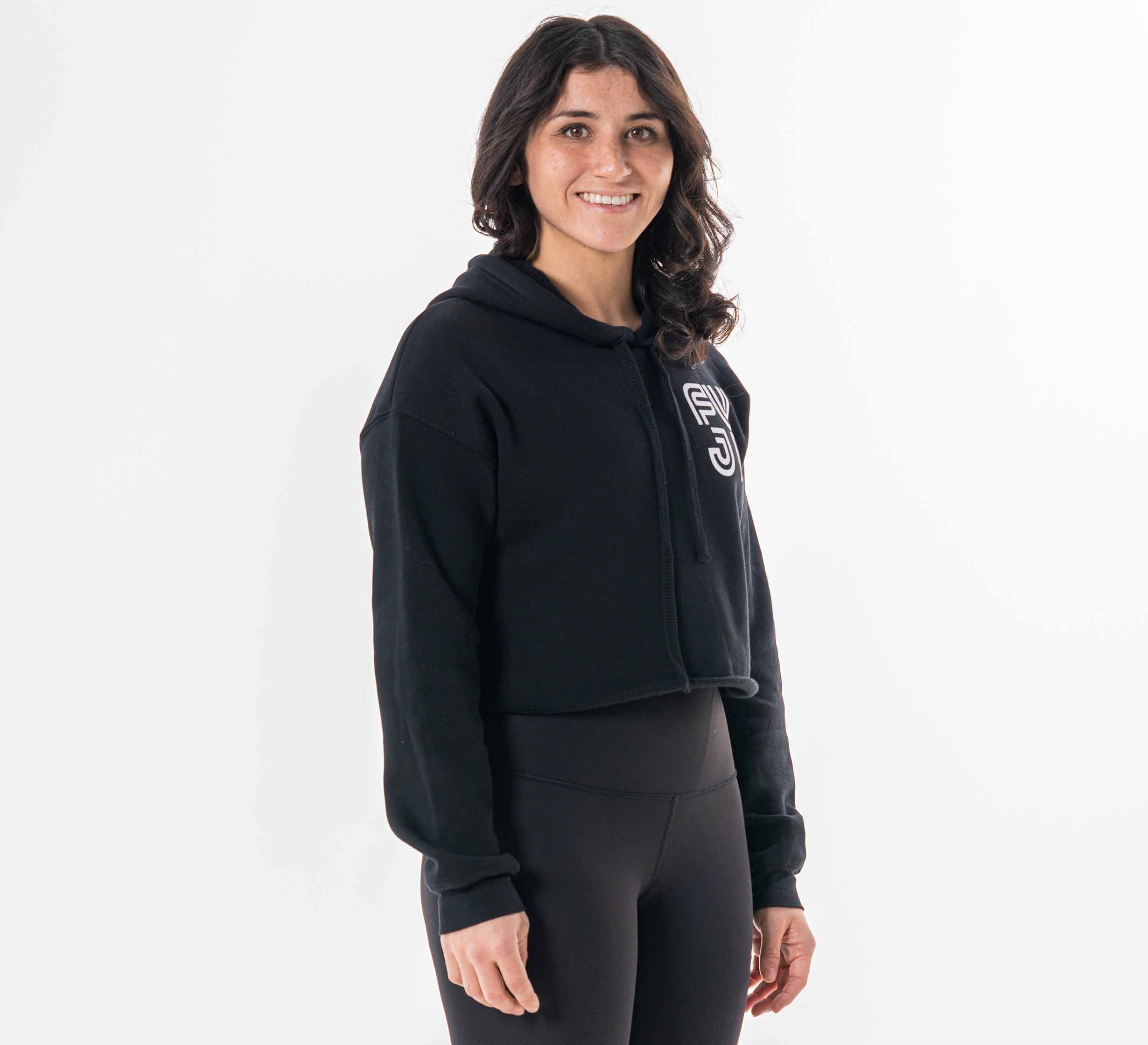 Womens Jiu Jitsu Rally Crop Hoodie Black