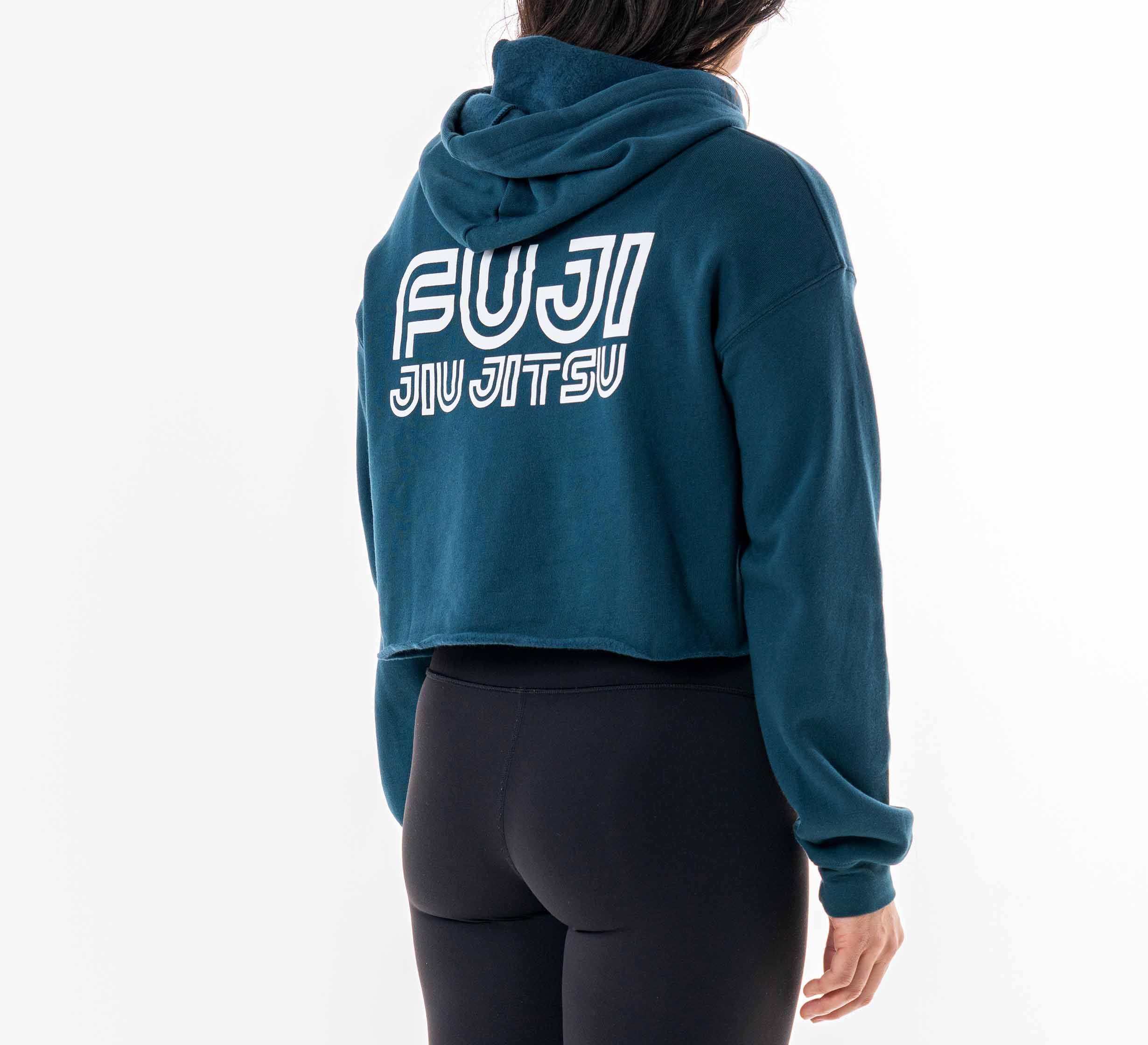 Womens Jiu Jitsu Rally Crop Hoodie Blue