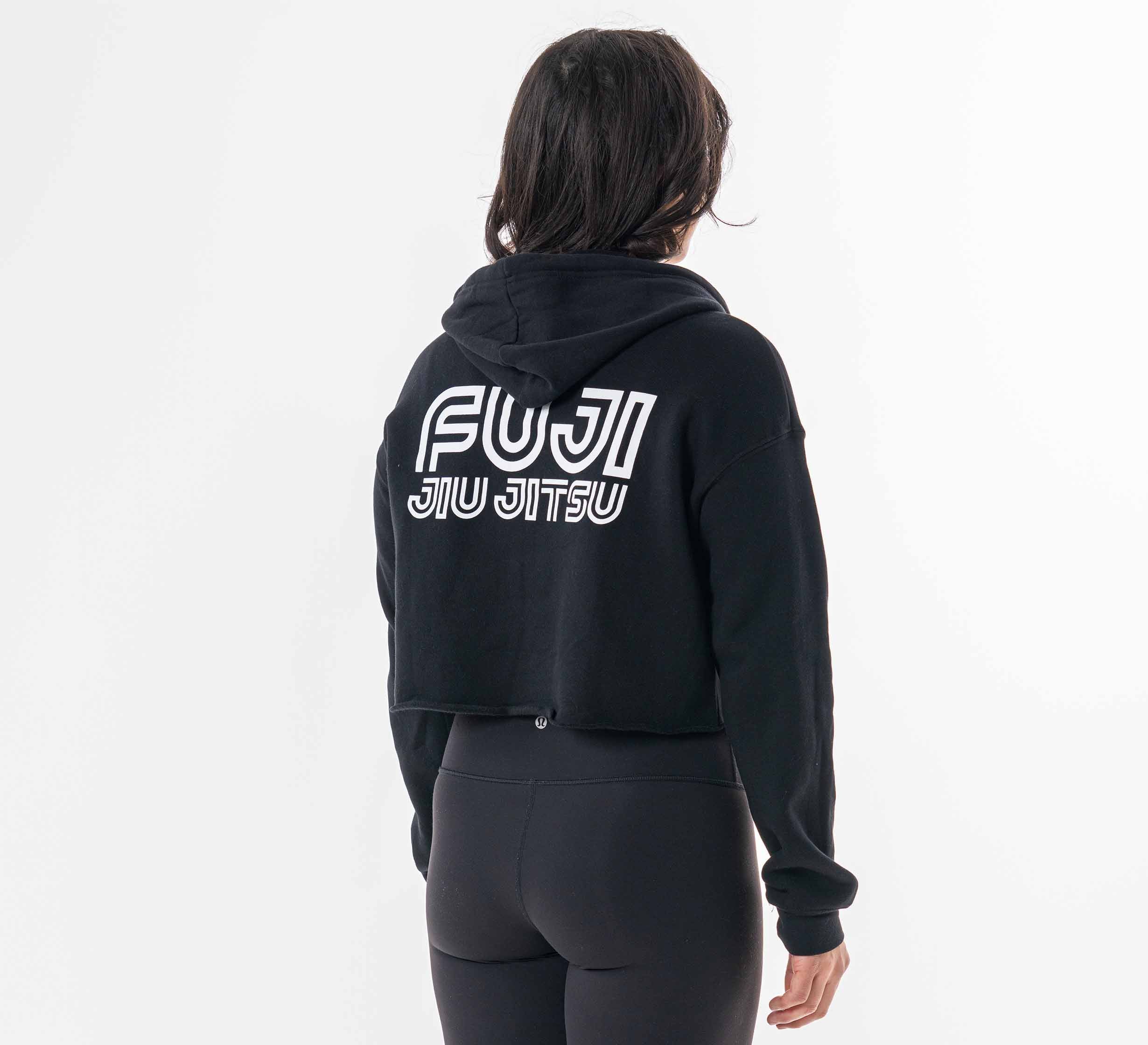 Womens Jiu Jitsu Rally Crop Hoodie Black