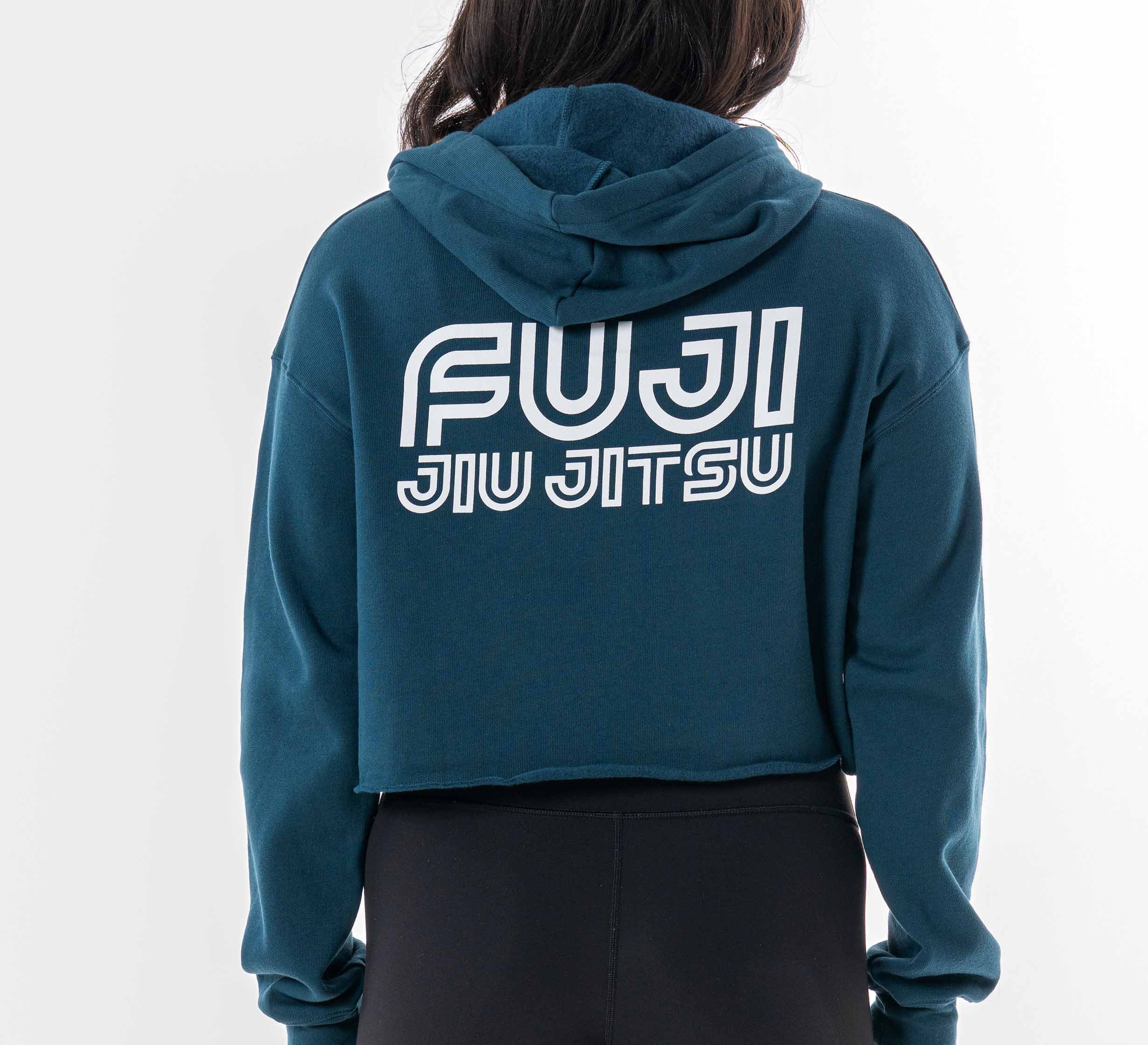 Womens Jiu Jitsu Rally Crop Hoodie Blue