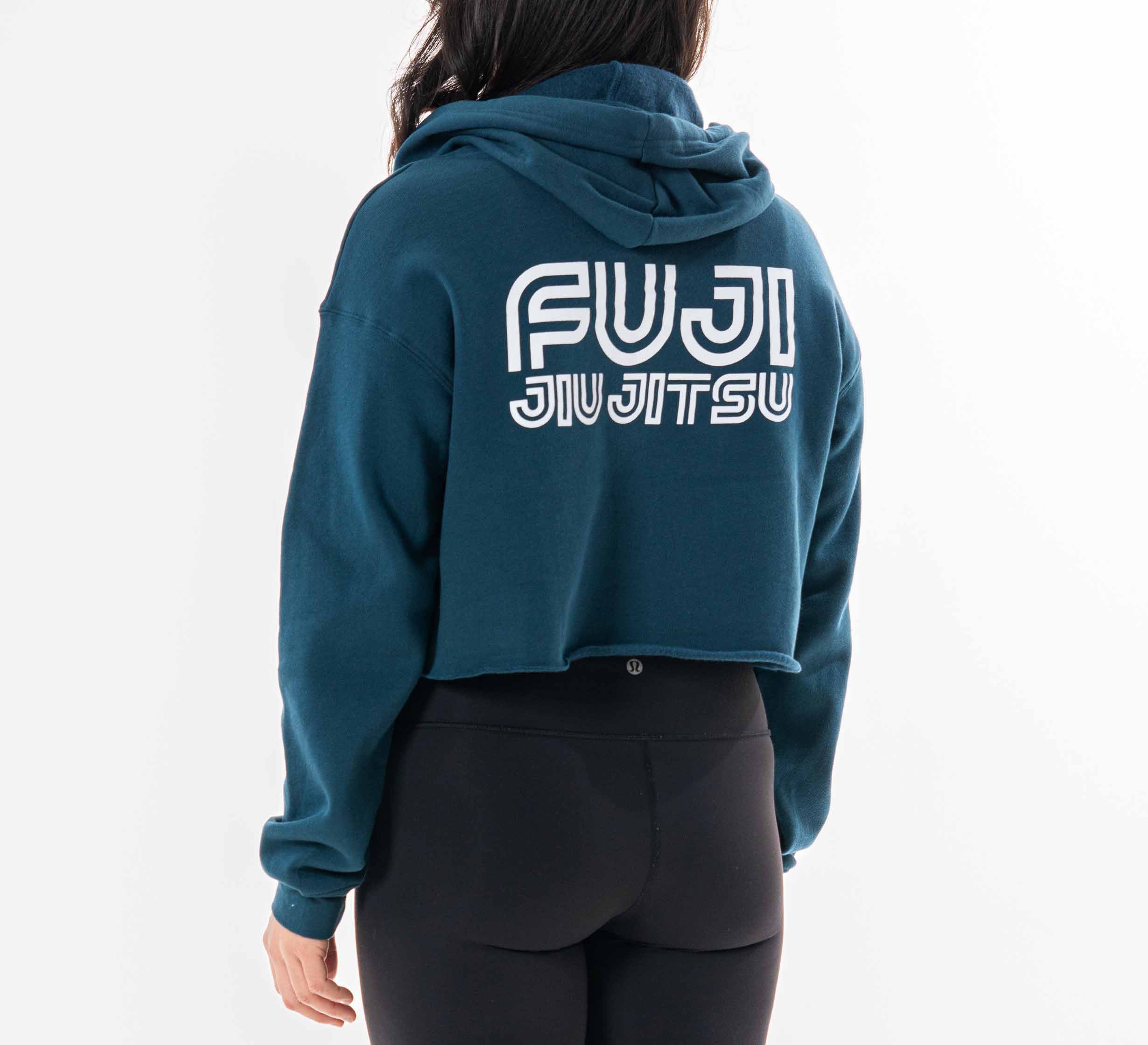 Womens Jiu Jitsu Rally Crop Hoodie Blue