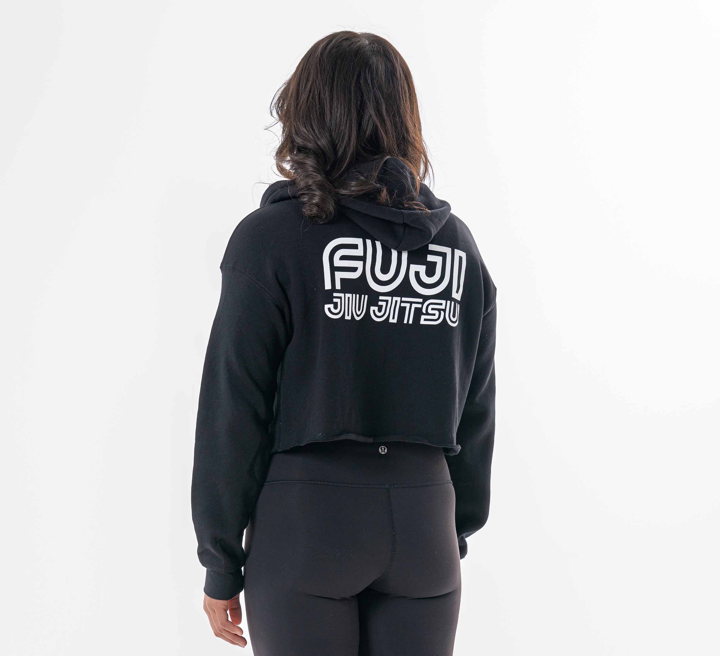 Womens Jiu Jitsu Rally Crop Hoodie Black