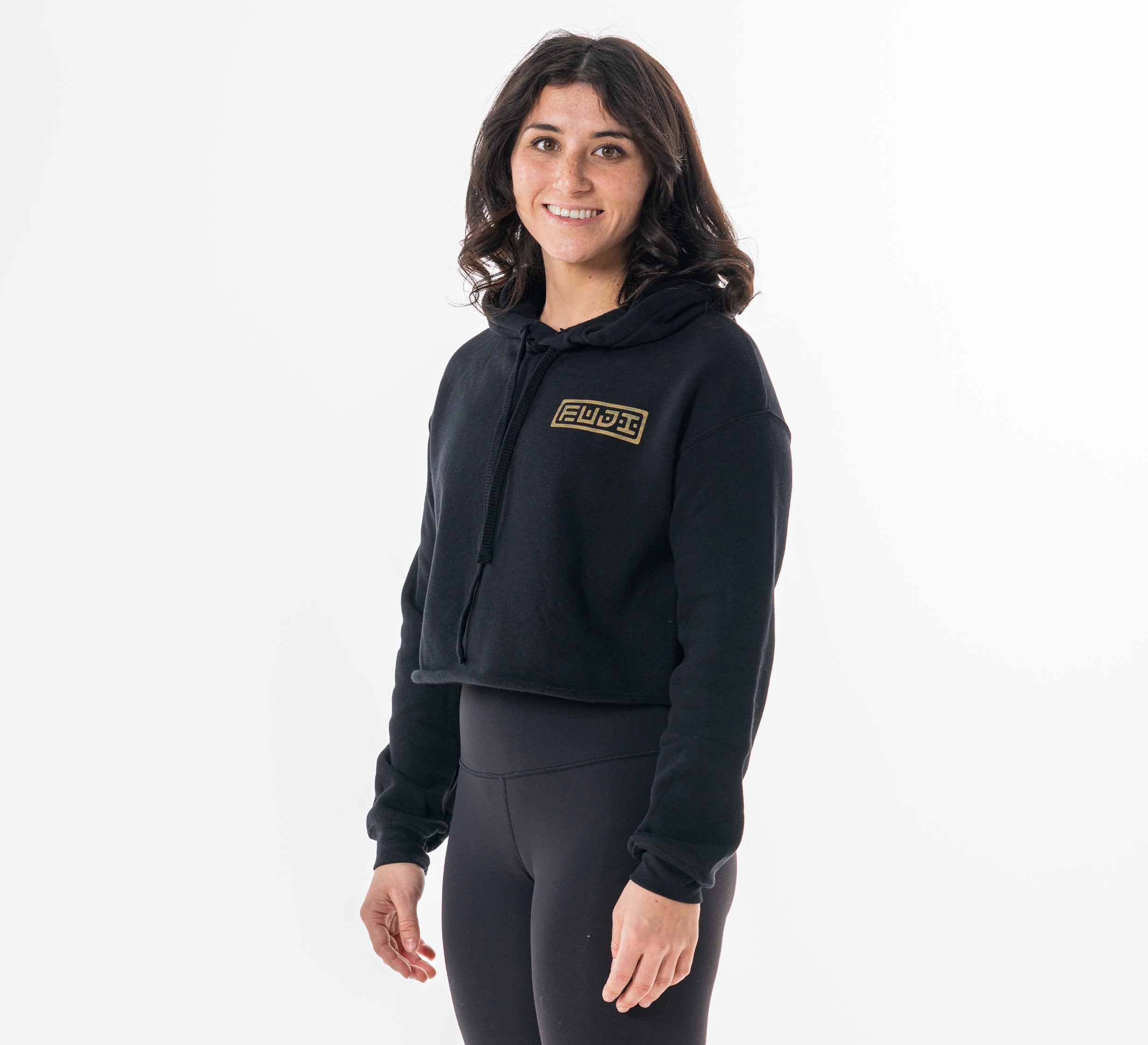 Womens Crop Hoodie Black