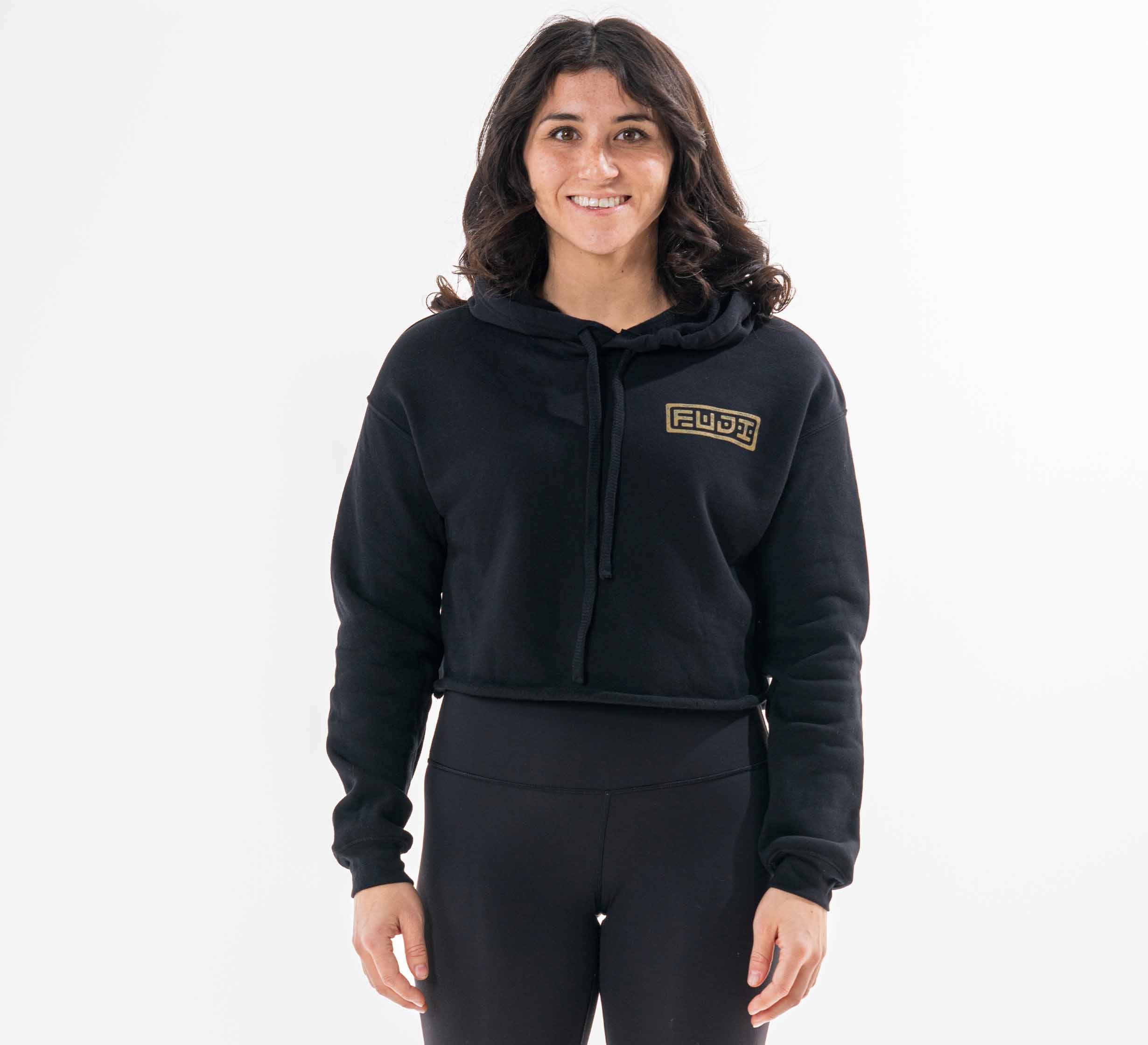 Womens Crop Hoodie Black