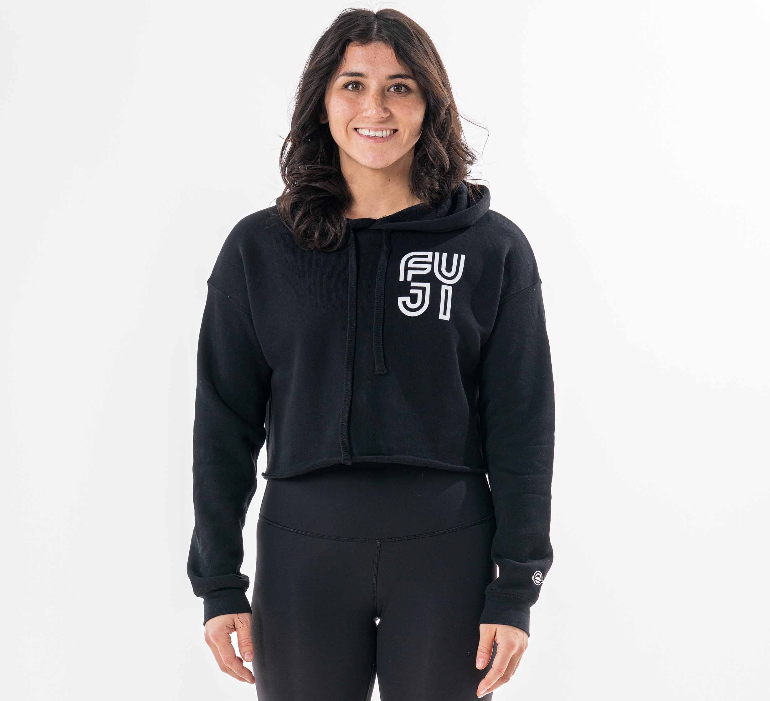 Womens Jiu Jitsu Rally Crop Hoodie Black