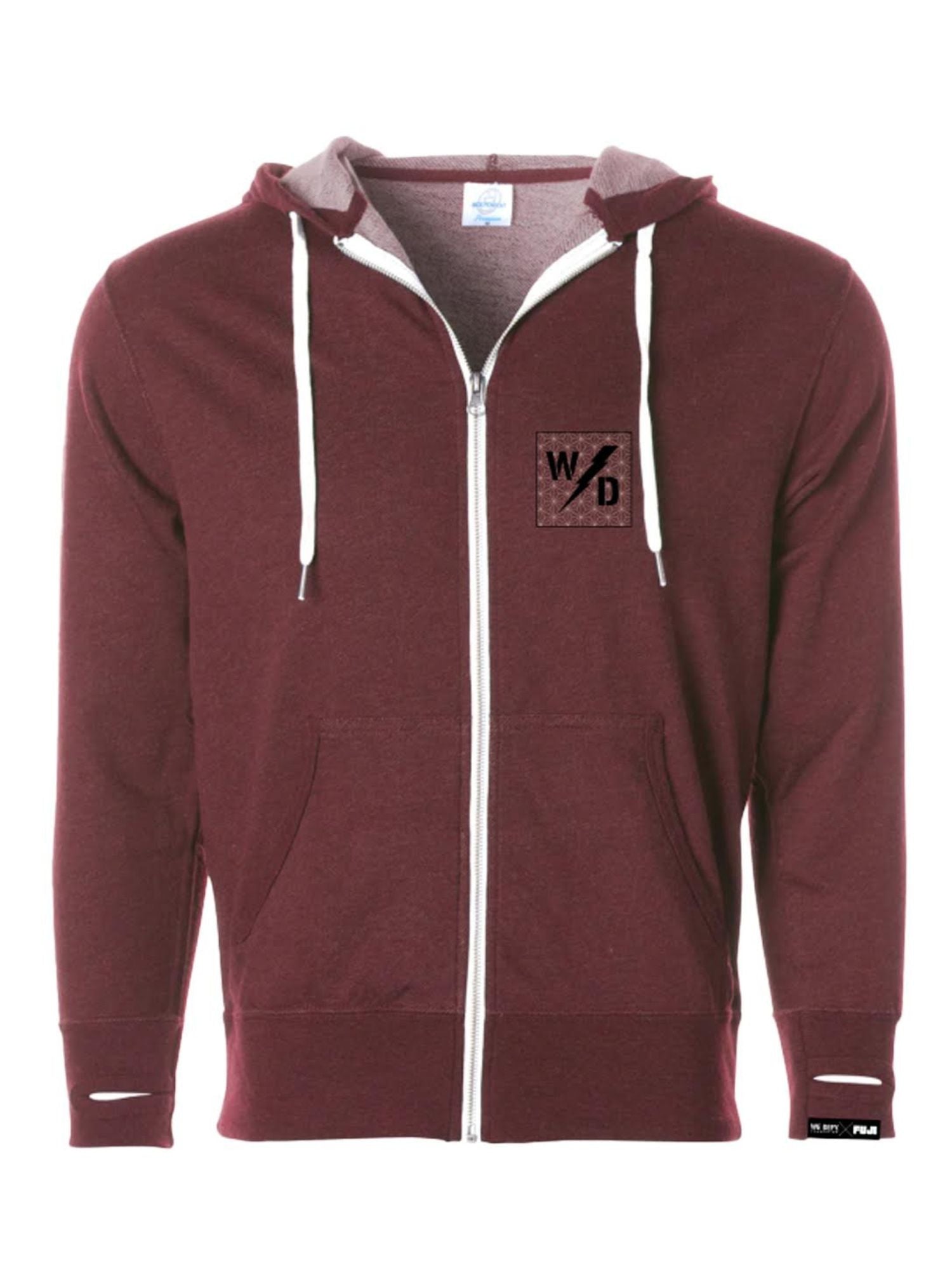 We Defy Zipped Hoodie Burgundy