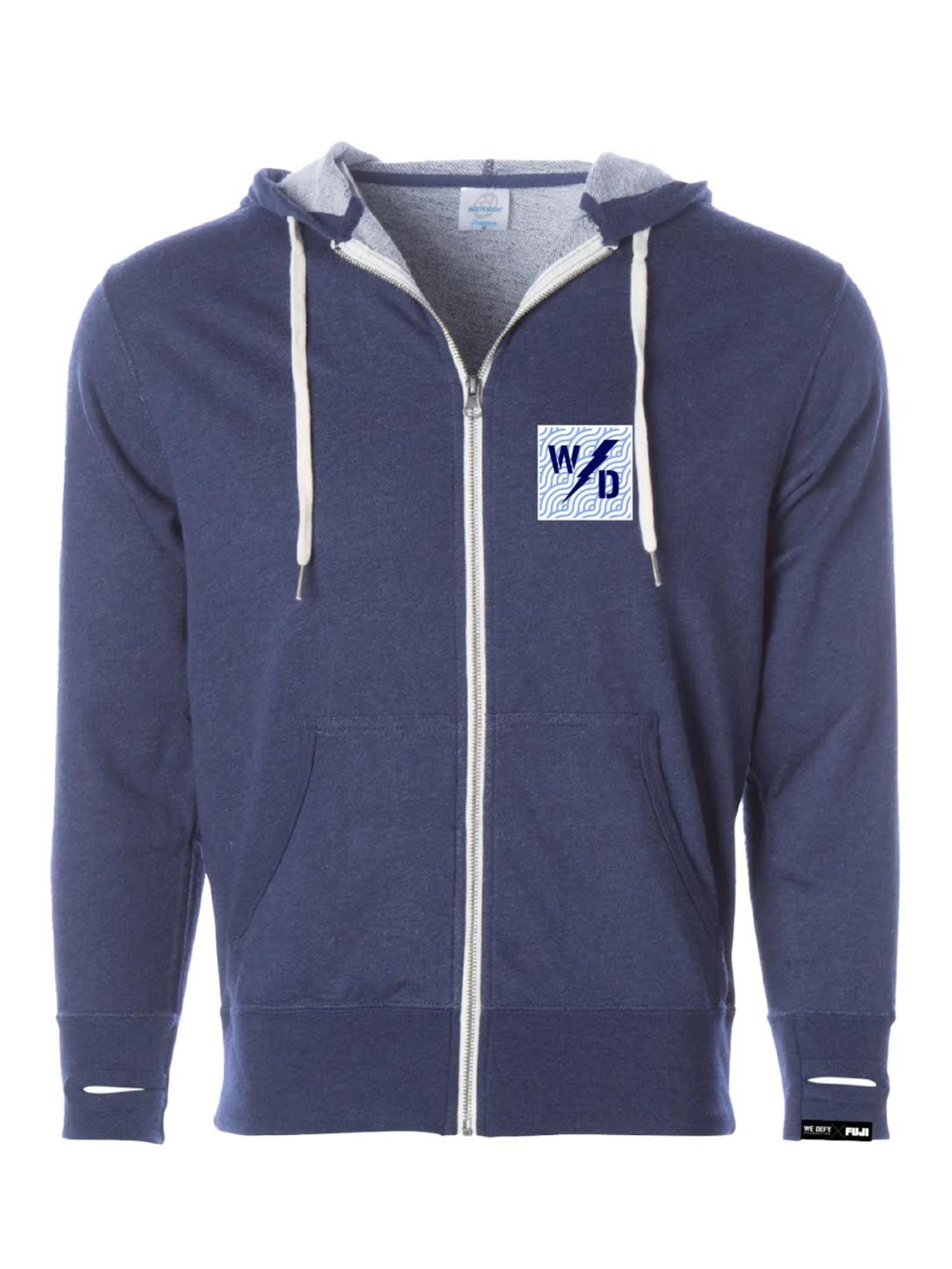 We Defy Zipped Hoodie Navy