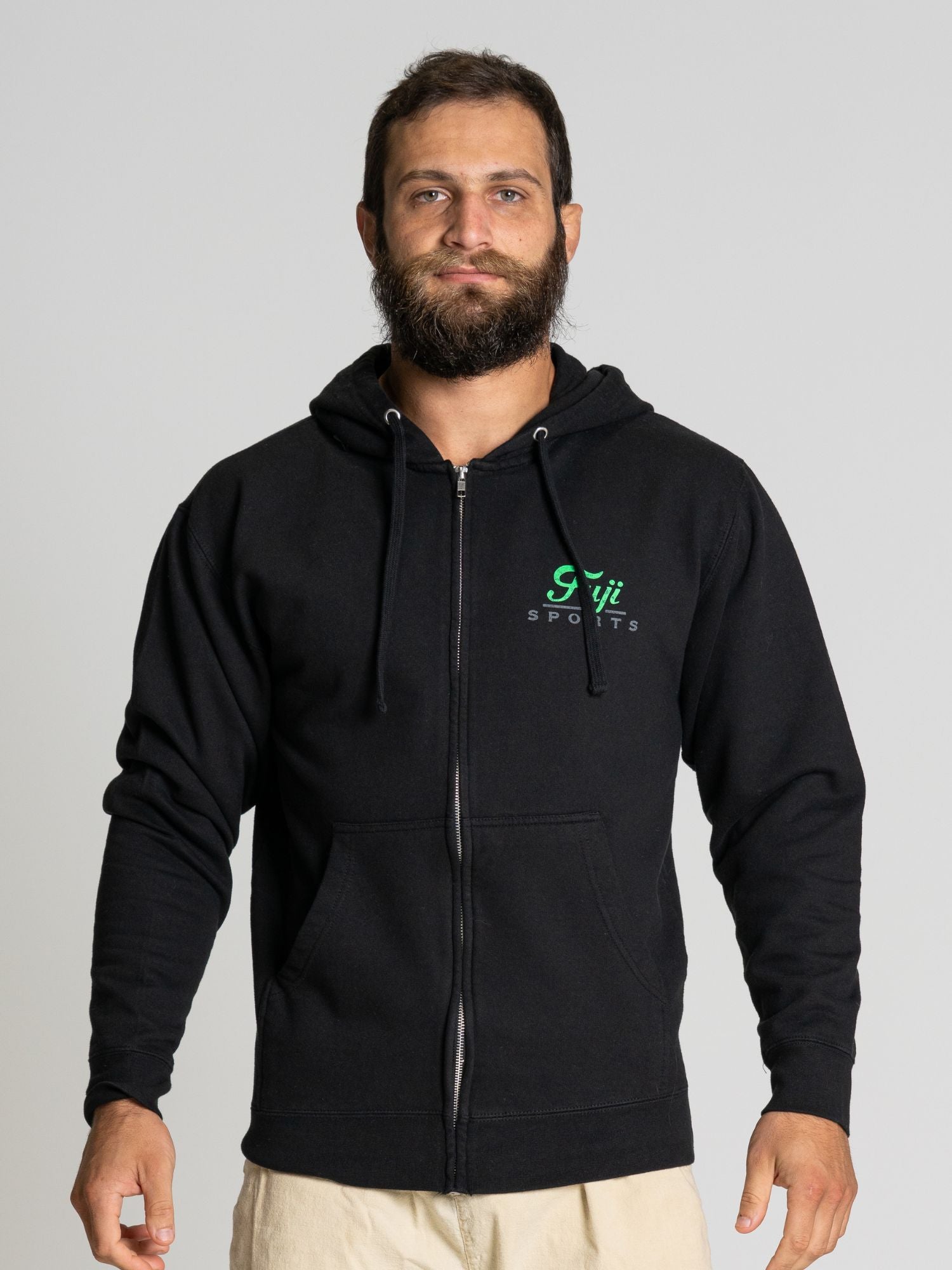 Tatsu Zip Hoodie Black