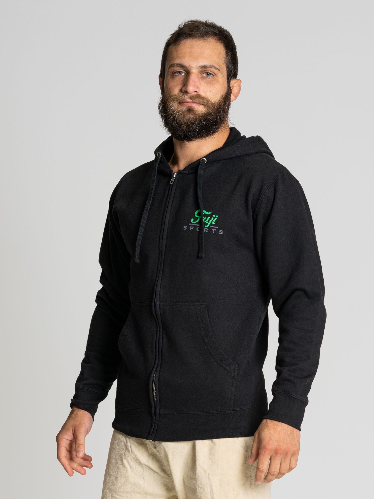 Tatsu Zip Hoodie Black