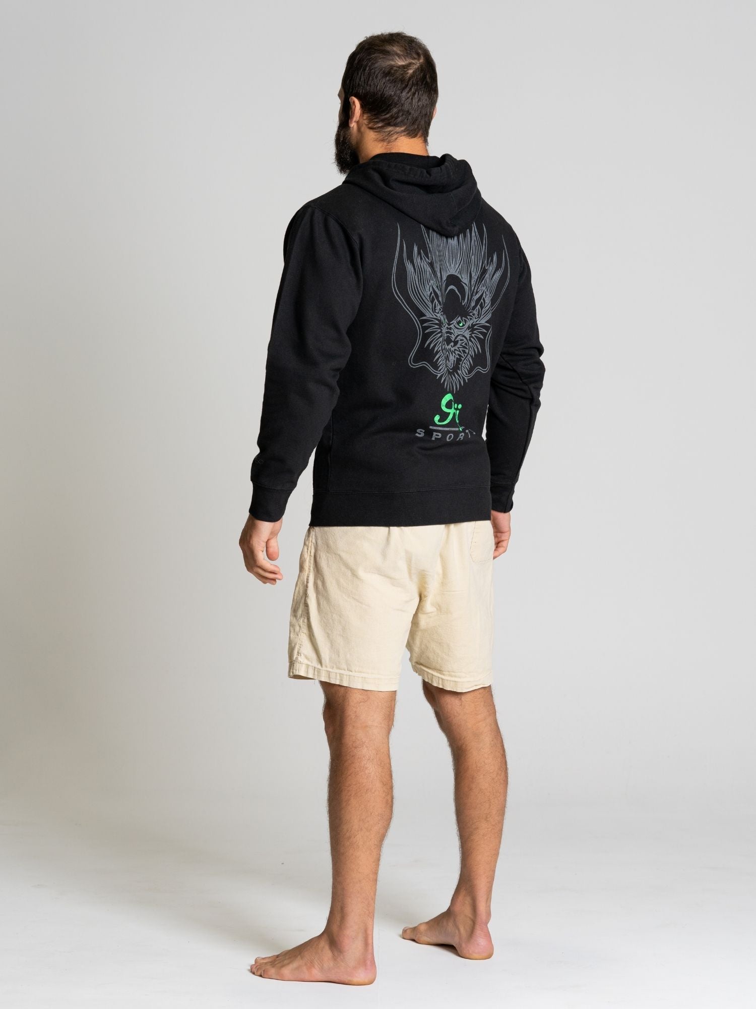 Tatsu Zip Hoodie Black