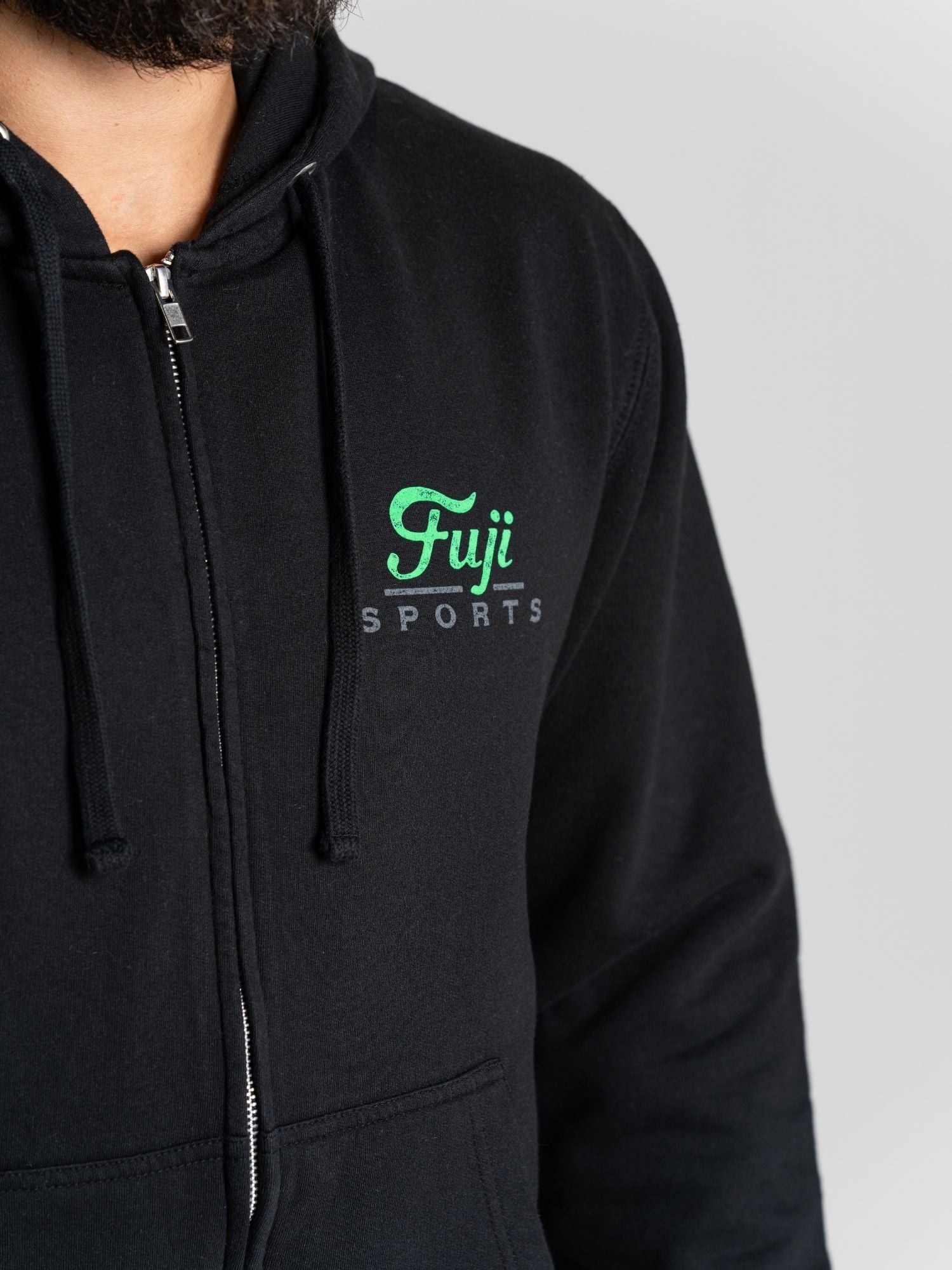 Tatsu Zip Hoodie Black