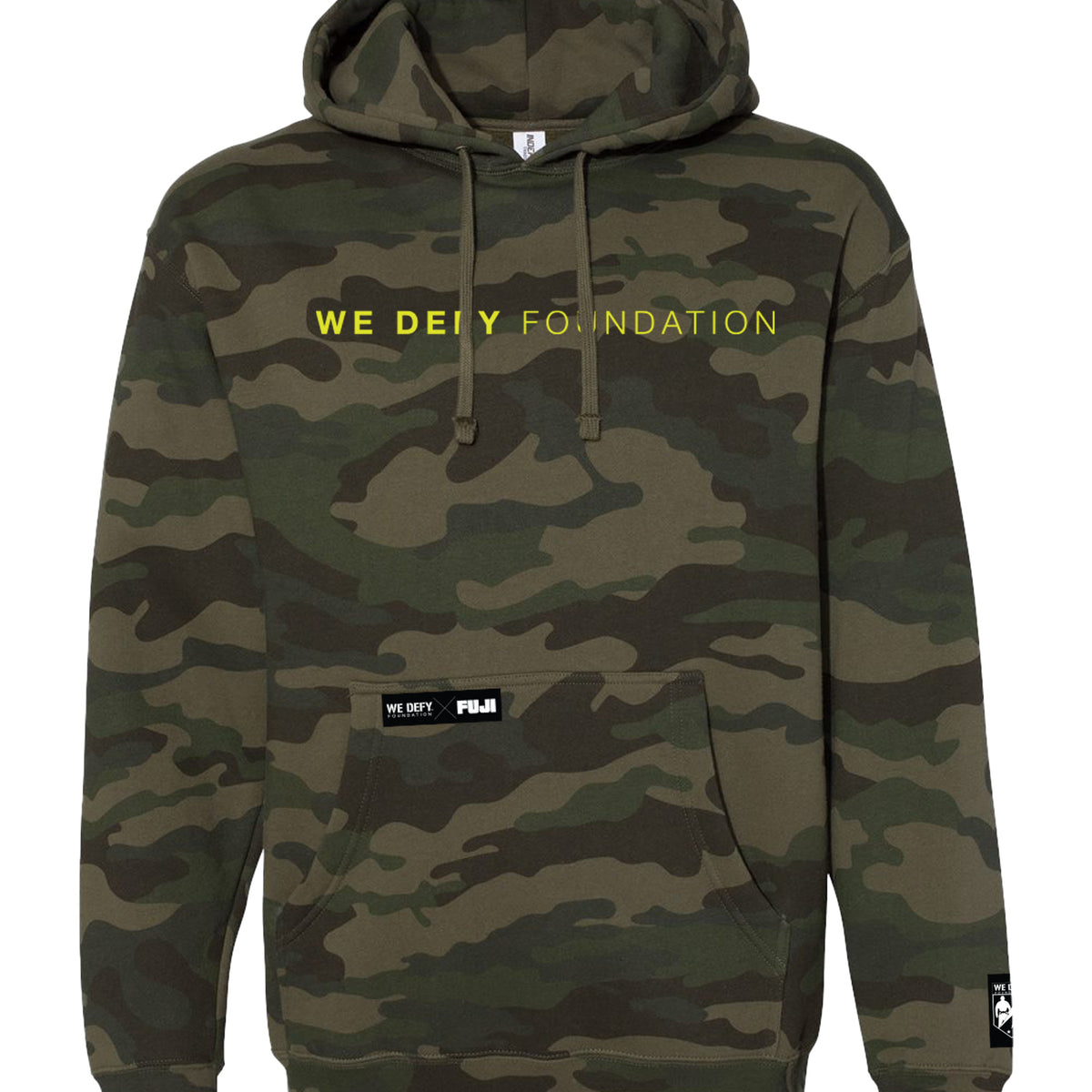 We Defy Neon Camo Hoodie Green