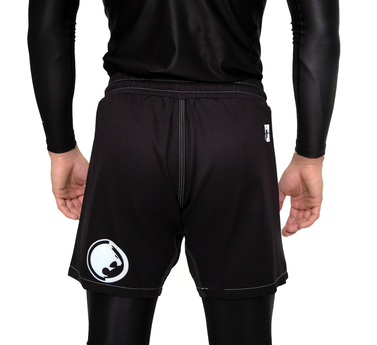 Renzo Gracie Standard Fight Shorts Black - YOUTH