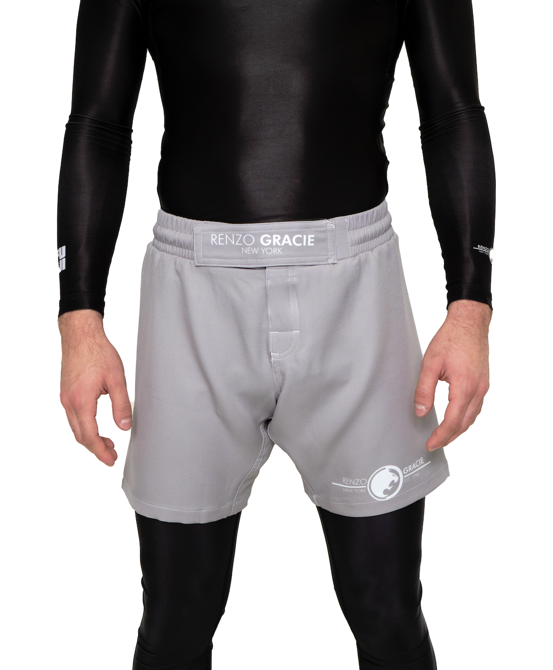 Renzo Gracie Standard Fight Shorts Grey - YOUTH