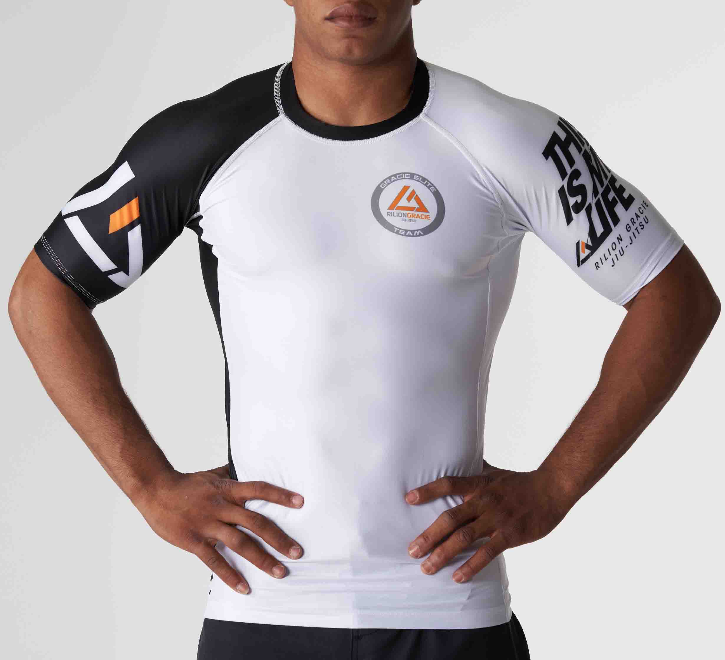 Rilion Gracie Ranked Short Sleeve Rashguard White