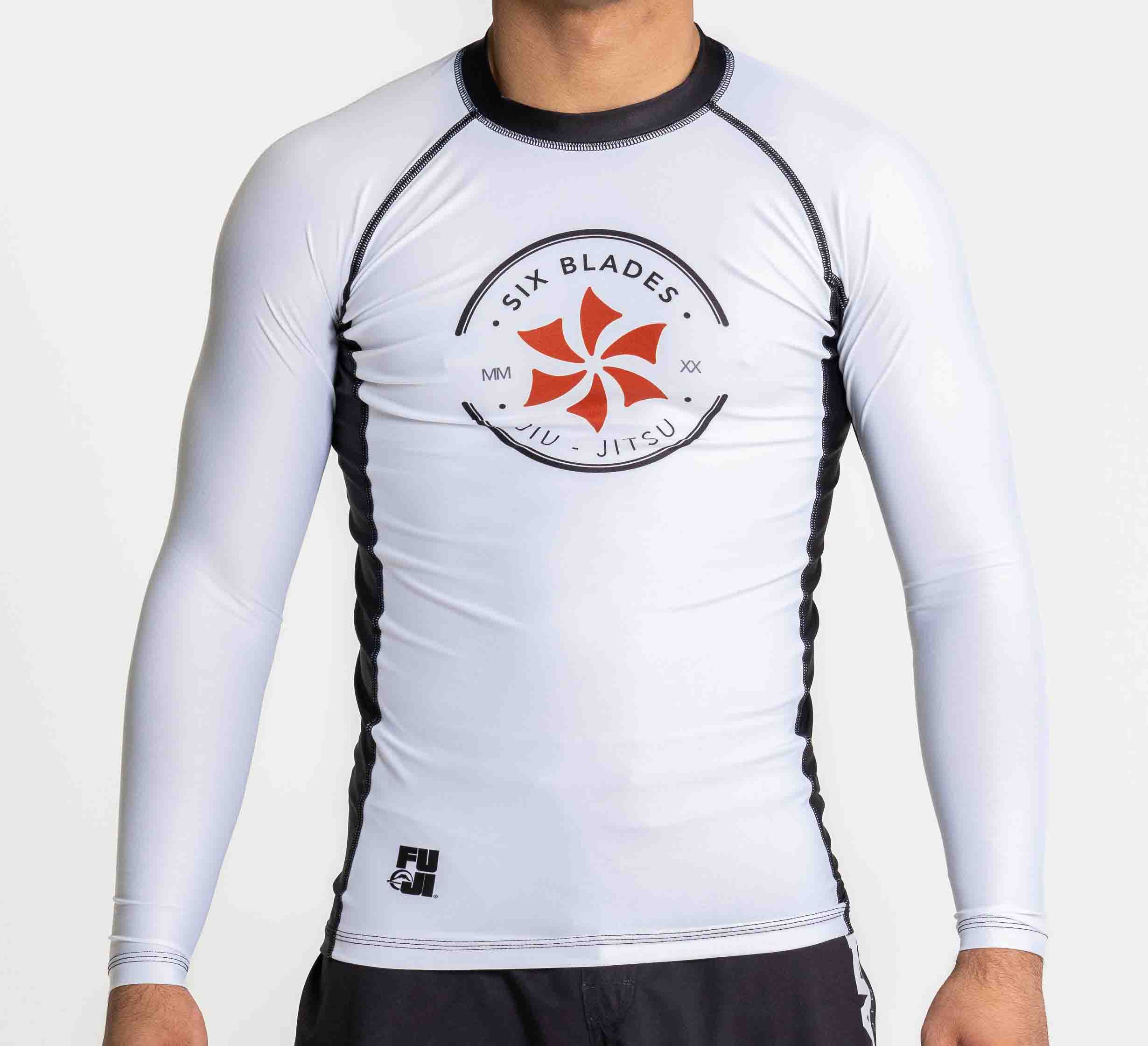 Kids Six Blades Long Sleeve Rashguard White