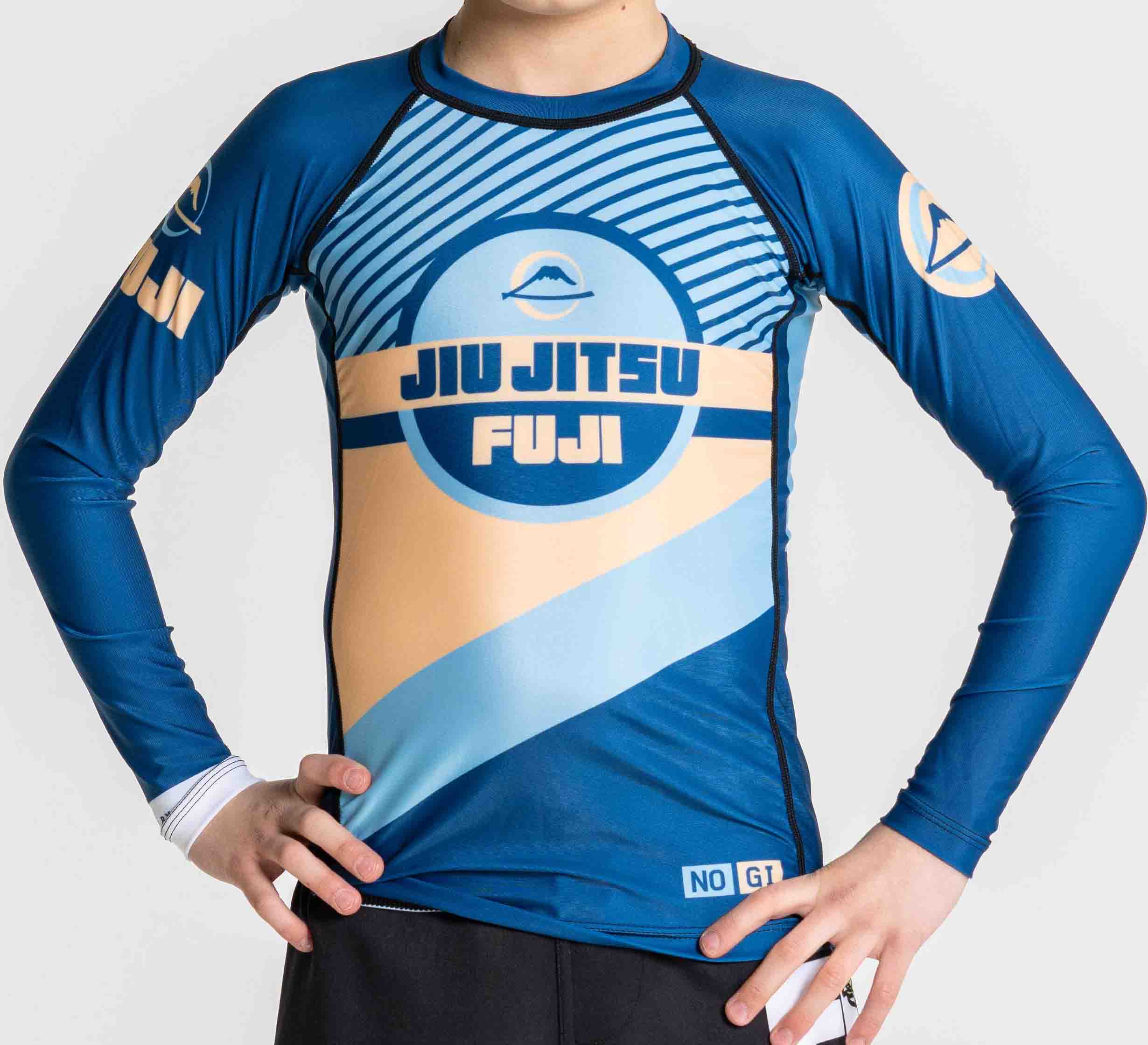 Kids Pacer Flex Lite Long Sleeve Rashguard Blue/Gold