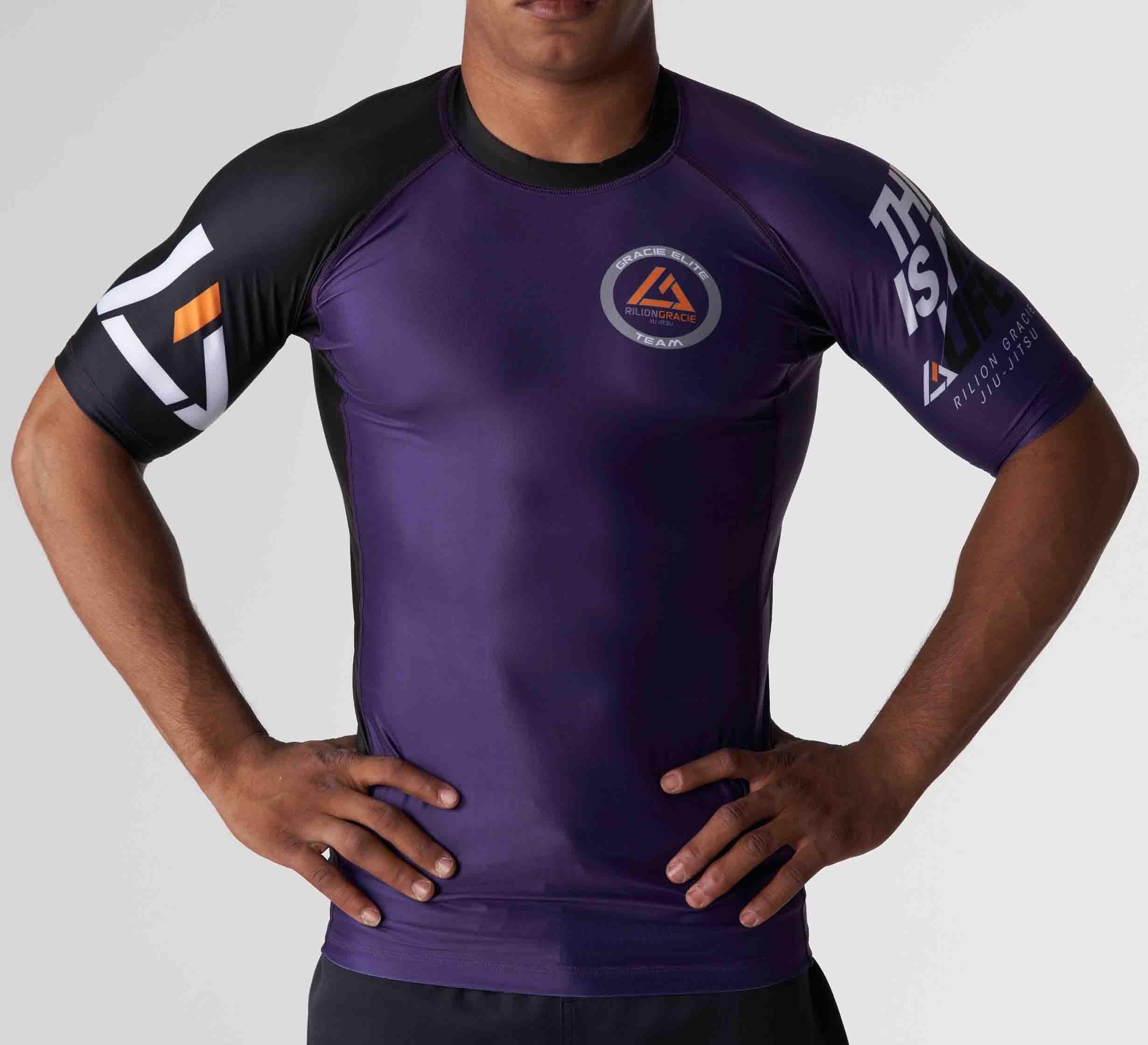 Rilion Gracie Ranked Short Sleeve Rashguard Purple