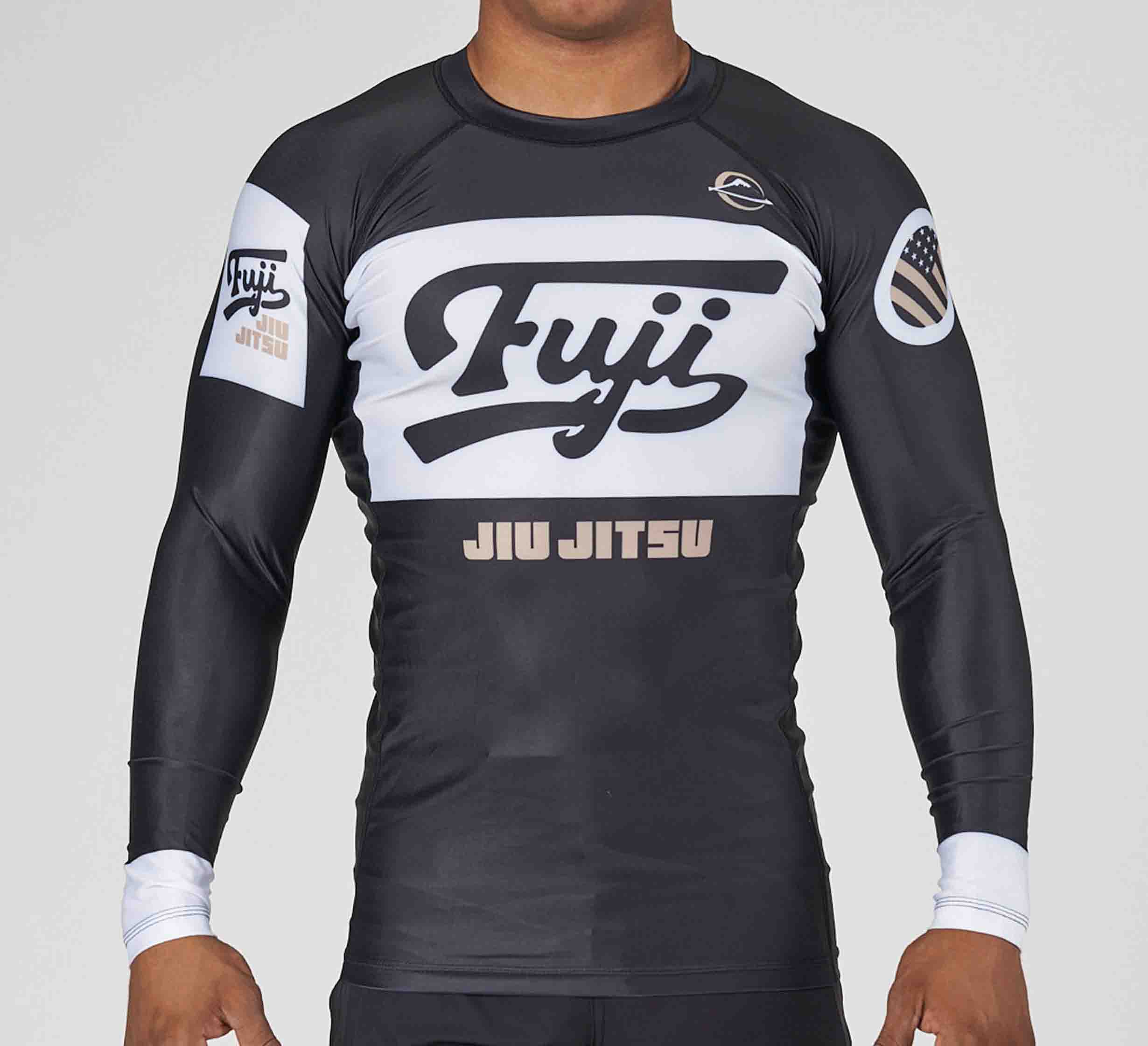 Jiu Jitsu Script Flex Lite Long Sleeve Rashguard Black