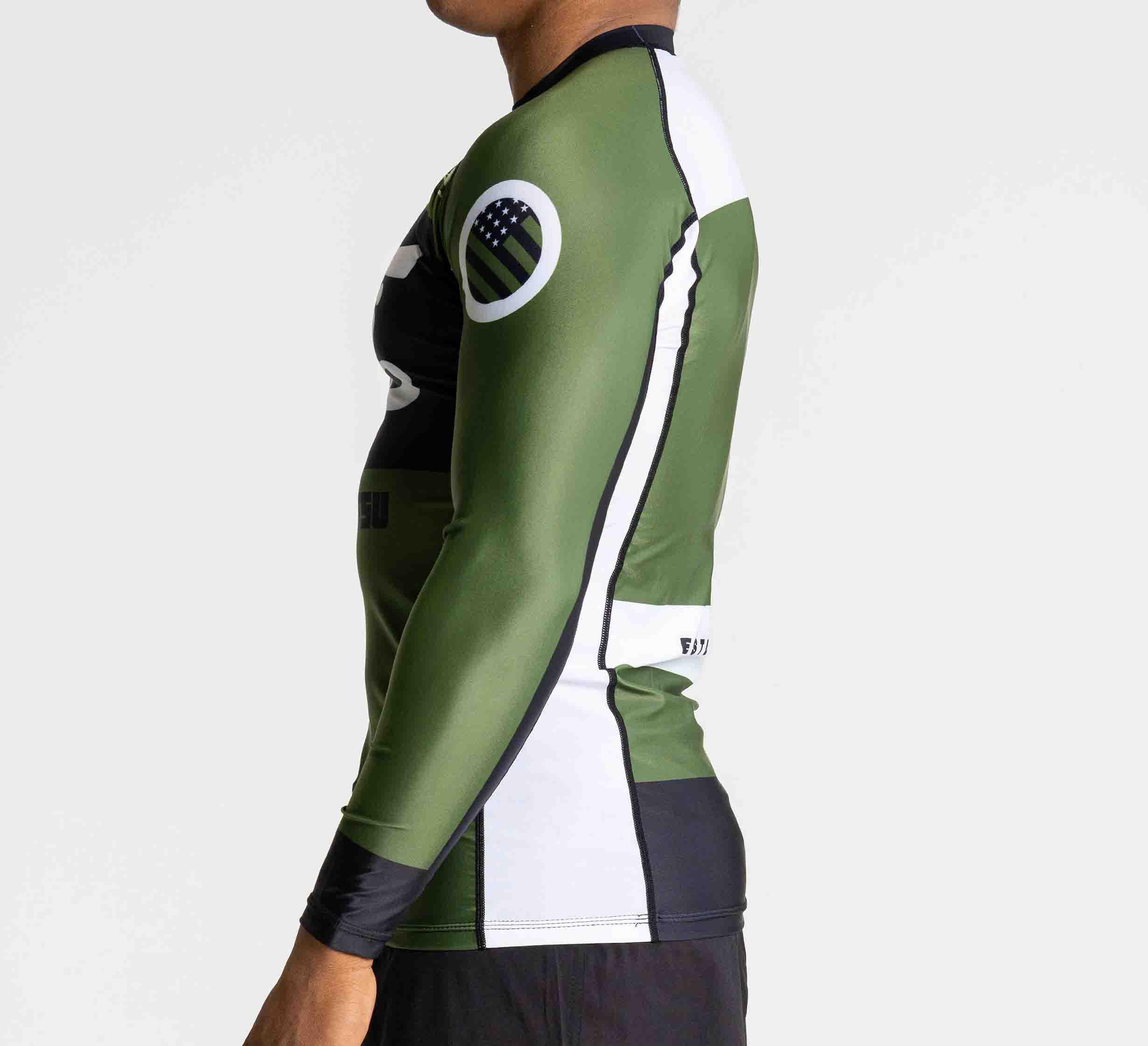 Jiu Jitsu Script Flex Lite Long Sleeve Rashguard Green