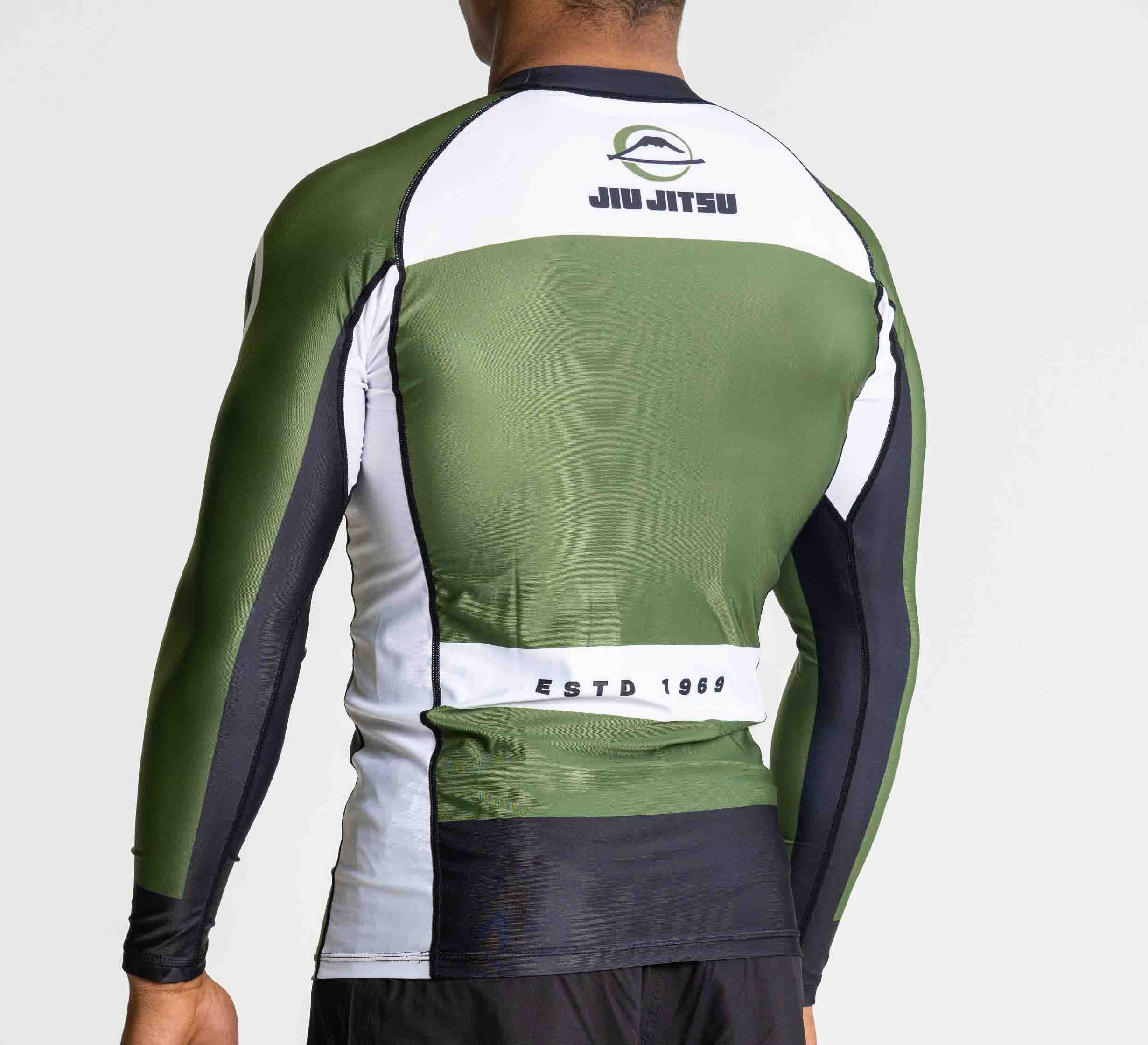 Jiu Jitsu Script Flex Lite Long Sleeve Rashguard Green