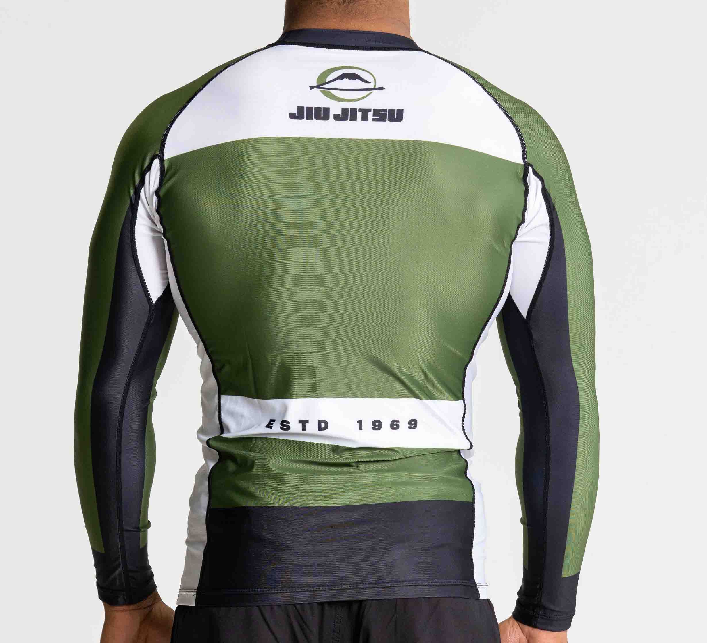 Jiu Jitsu Script Flex Lite Long Sleeve Rashguard Green