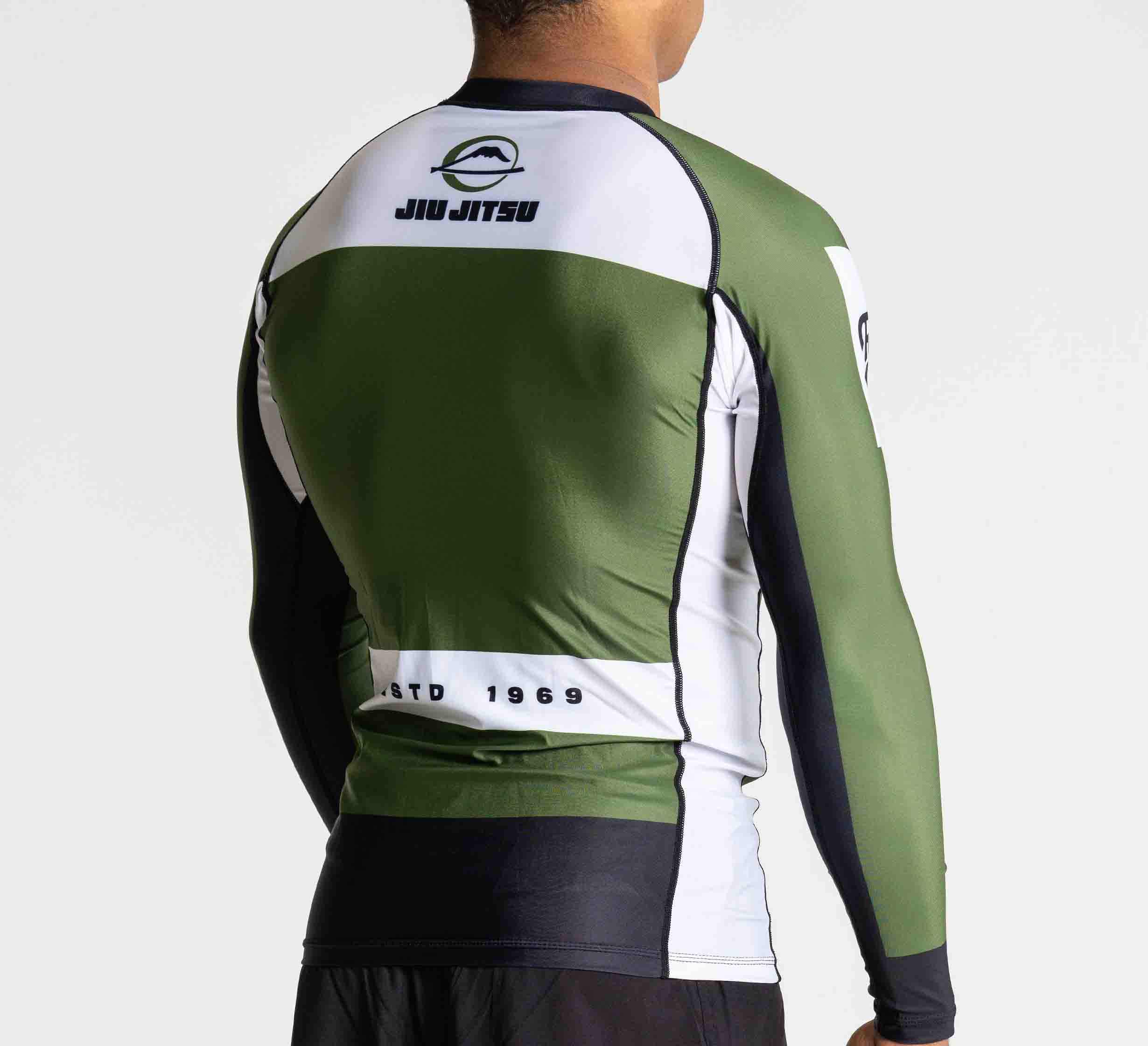 Jiu Jitsu Script Flex Lite Long Sleeve Rashguard Green