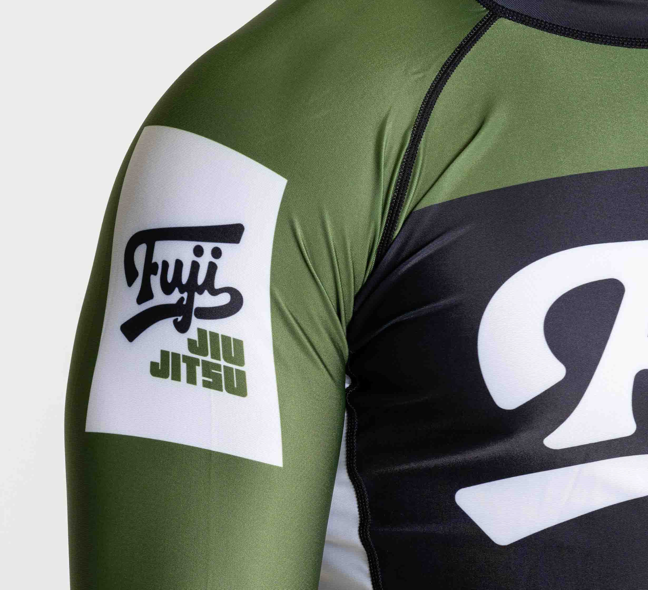 Jiu Jitsu Script Flex Lite Long Sleeve Rashguard Green