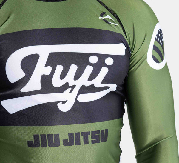 Jiu Jitsu Script Flex Lite Long Sleeve Rashguard Green