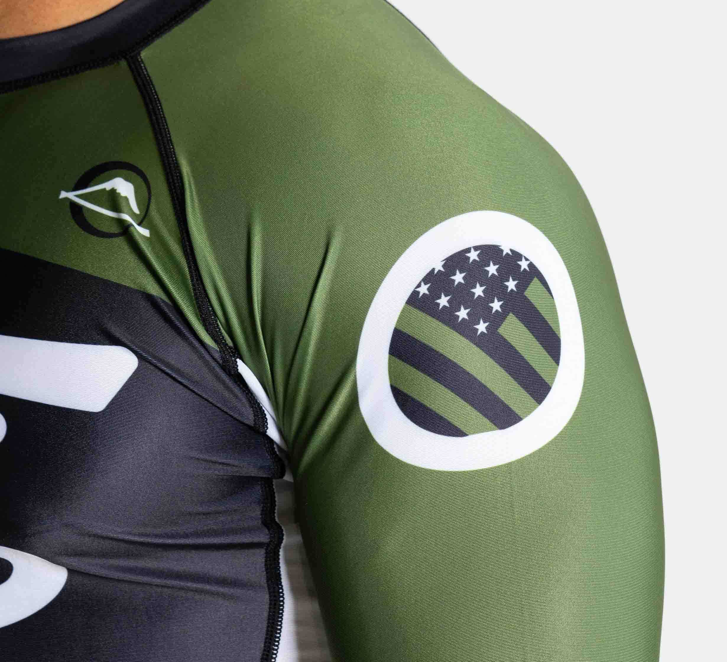 Jiu Jitsu Script Flex Lite Long Sleeve Rashguard Green