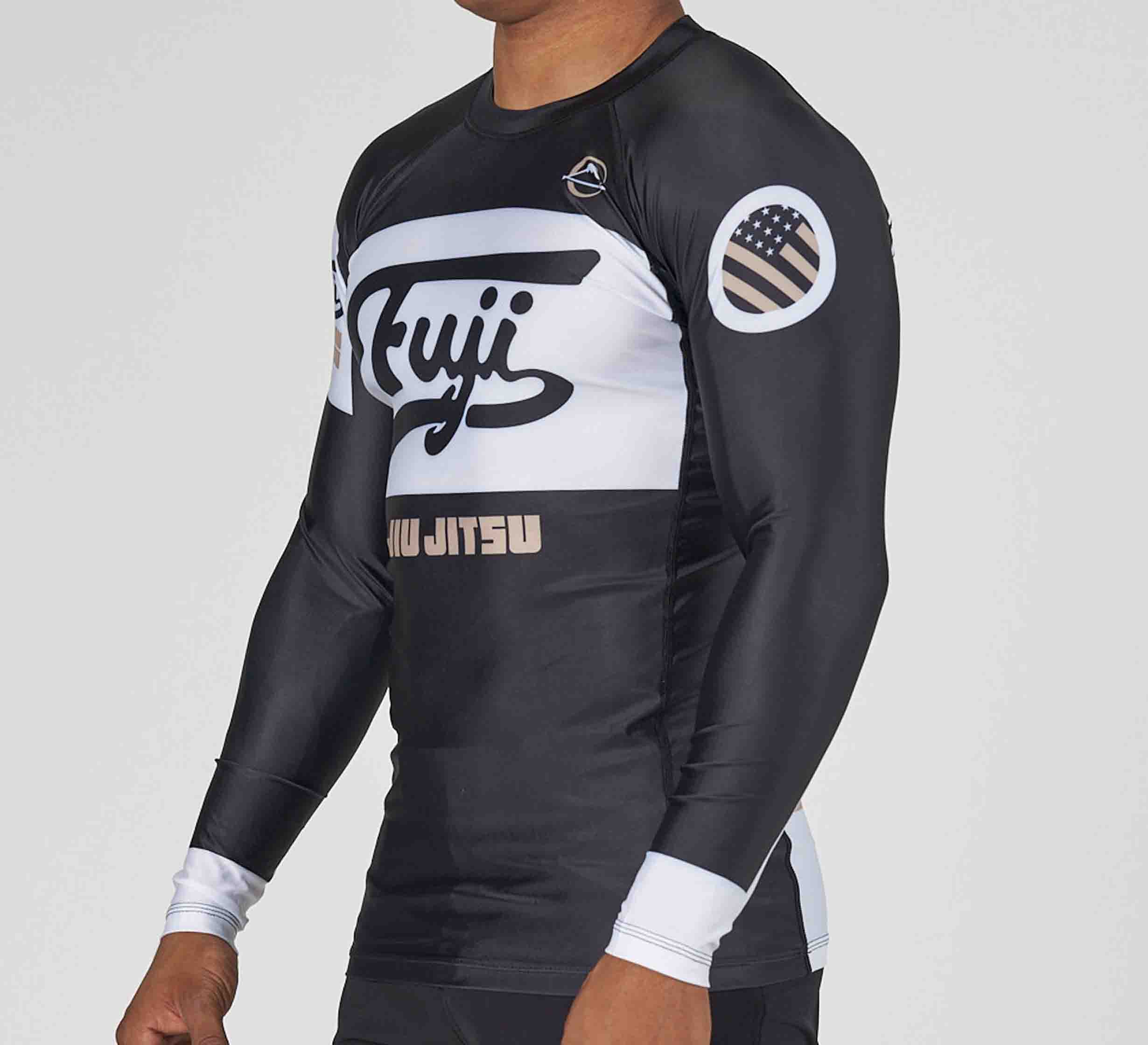 Jiu Jitsu Script Flex Lite Long Sleeve Rashguard Black