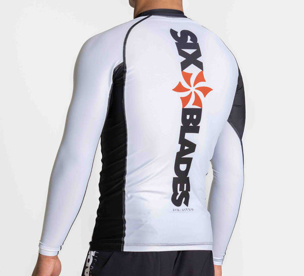 Six Blades Long Sleeve Rashguard White