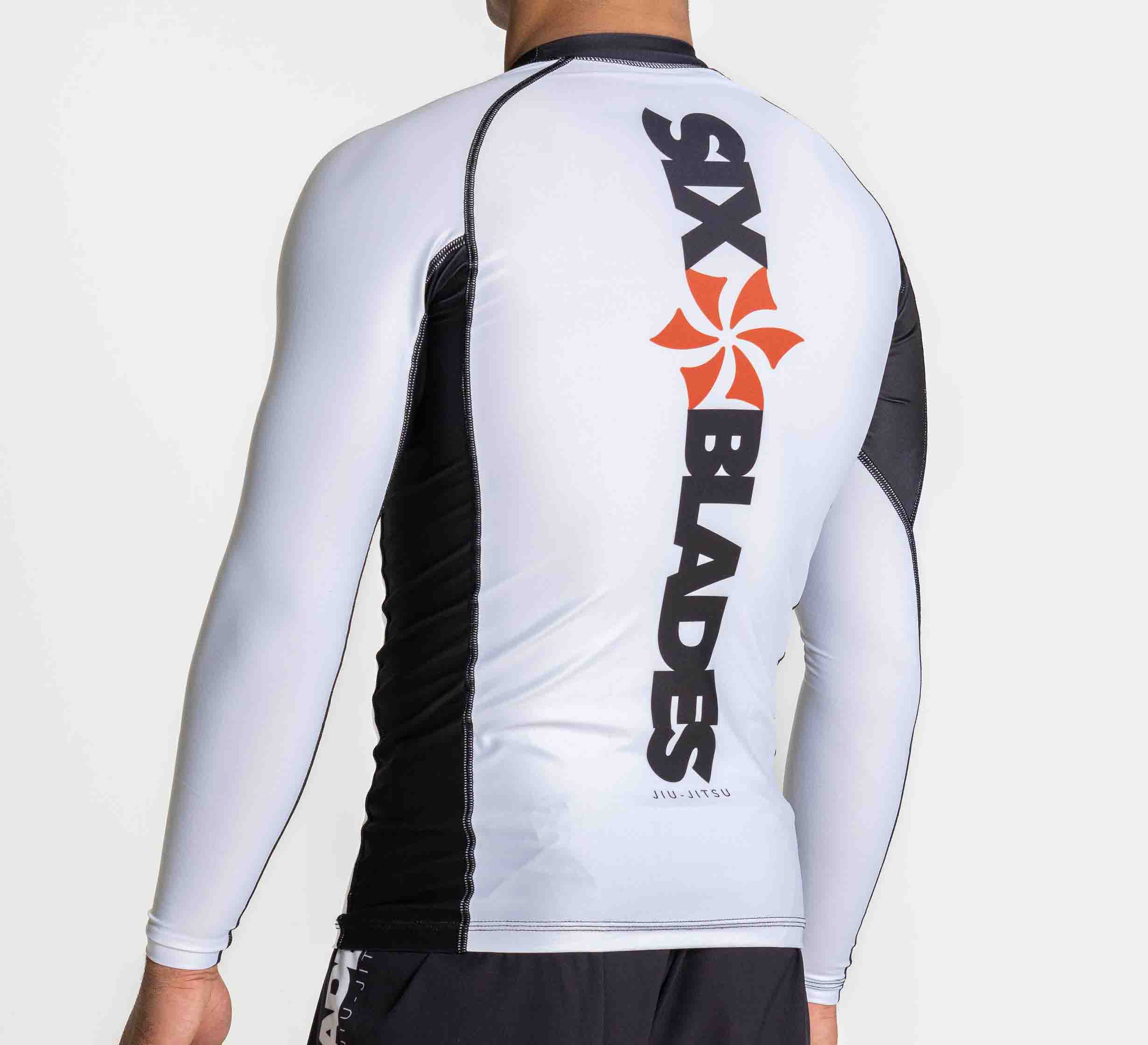 Kids Six Blades Long Sleeve Rashguard White