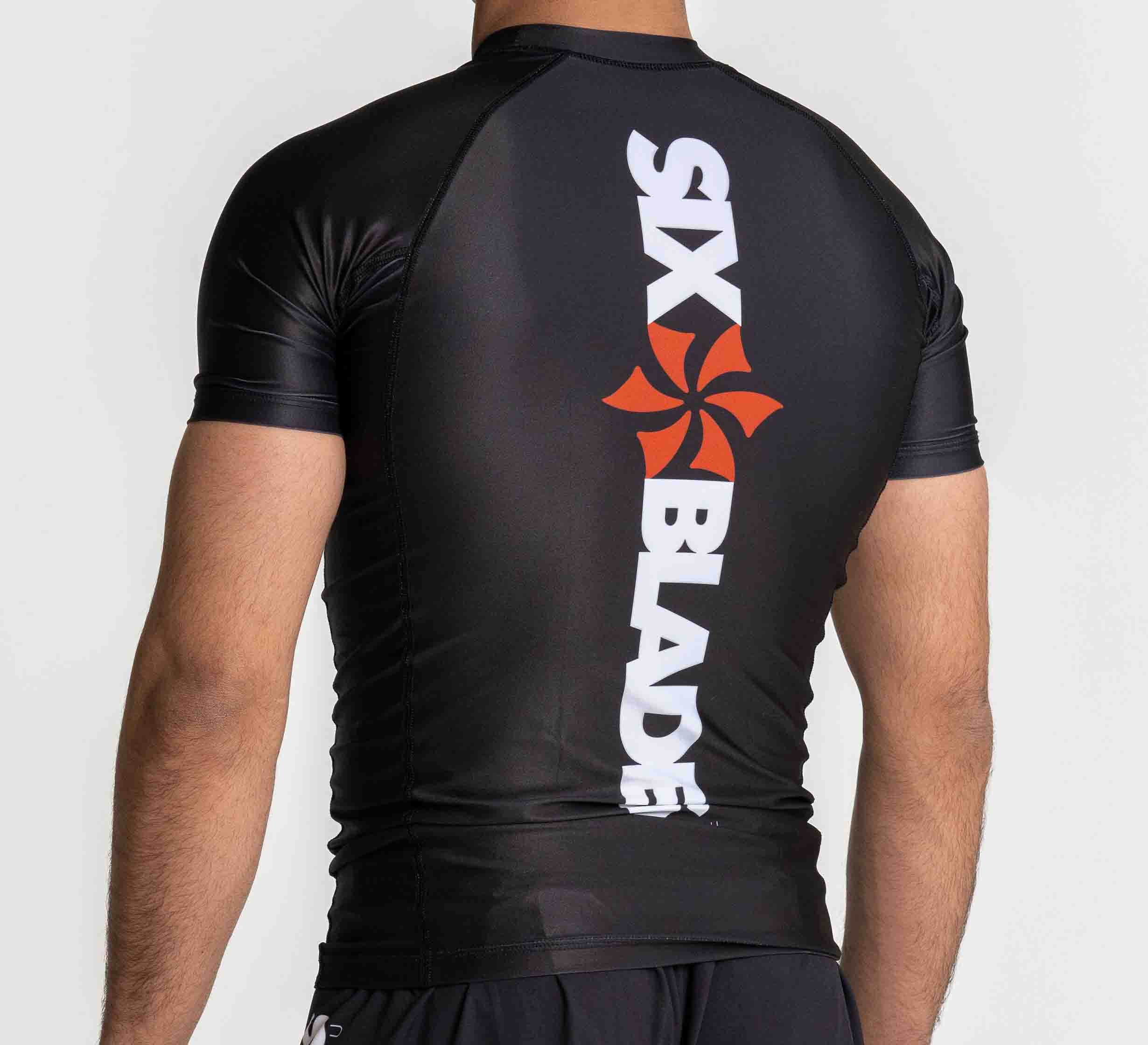 Kids Six Blades Short Sleeve Rashguard Black