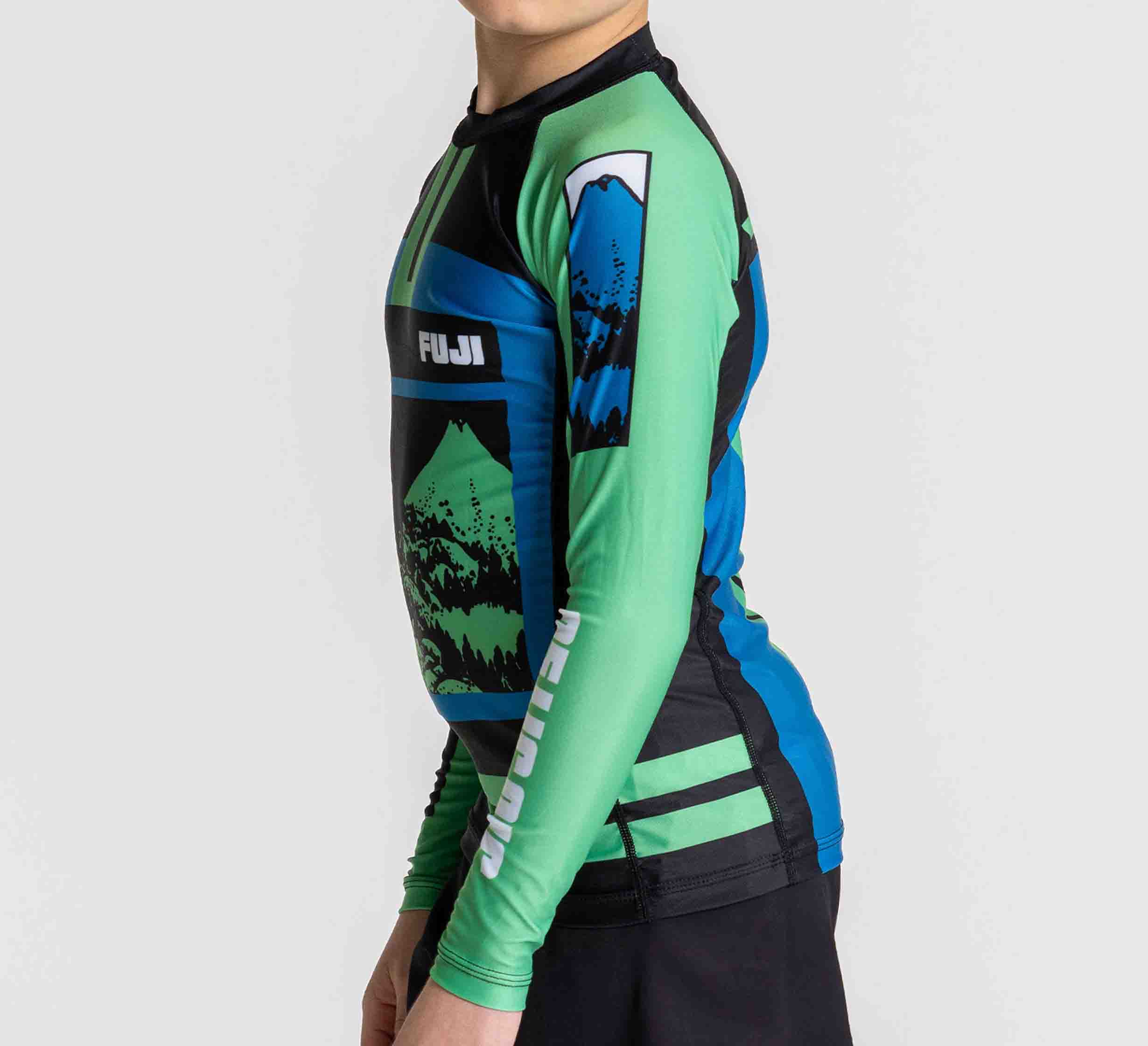 Kids Mt. FUJI Flex Lite Long Sleeve Rashguard Blue/Green