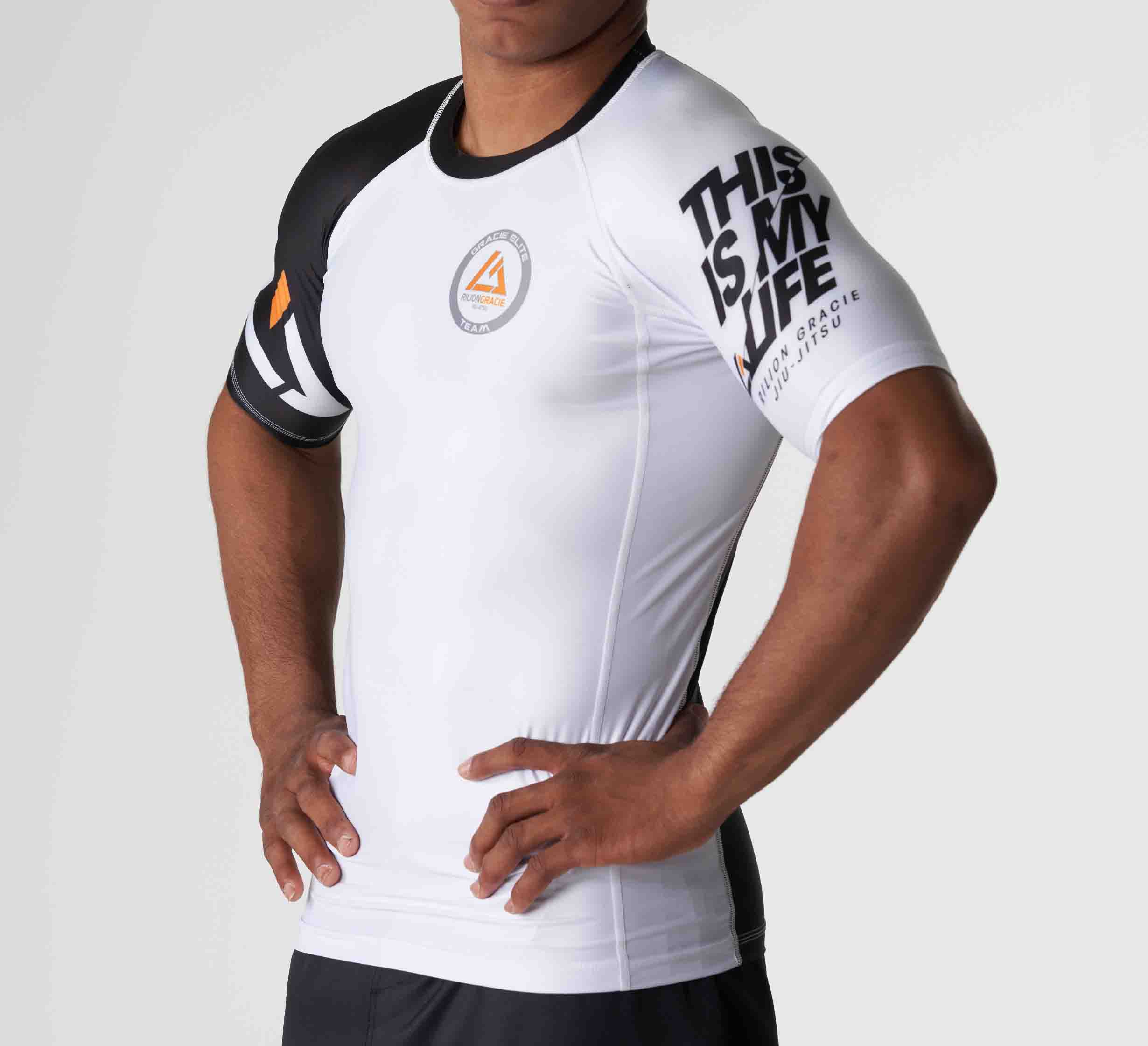 Rilion Gracie Ranked Short Sleeve Rashguard White