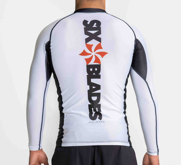 Six Blades Long Sleeve Rashguard White