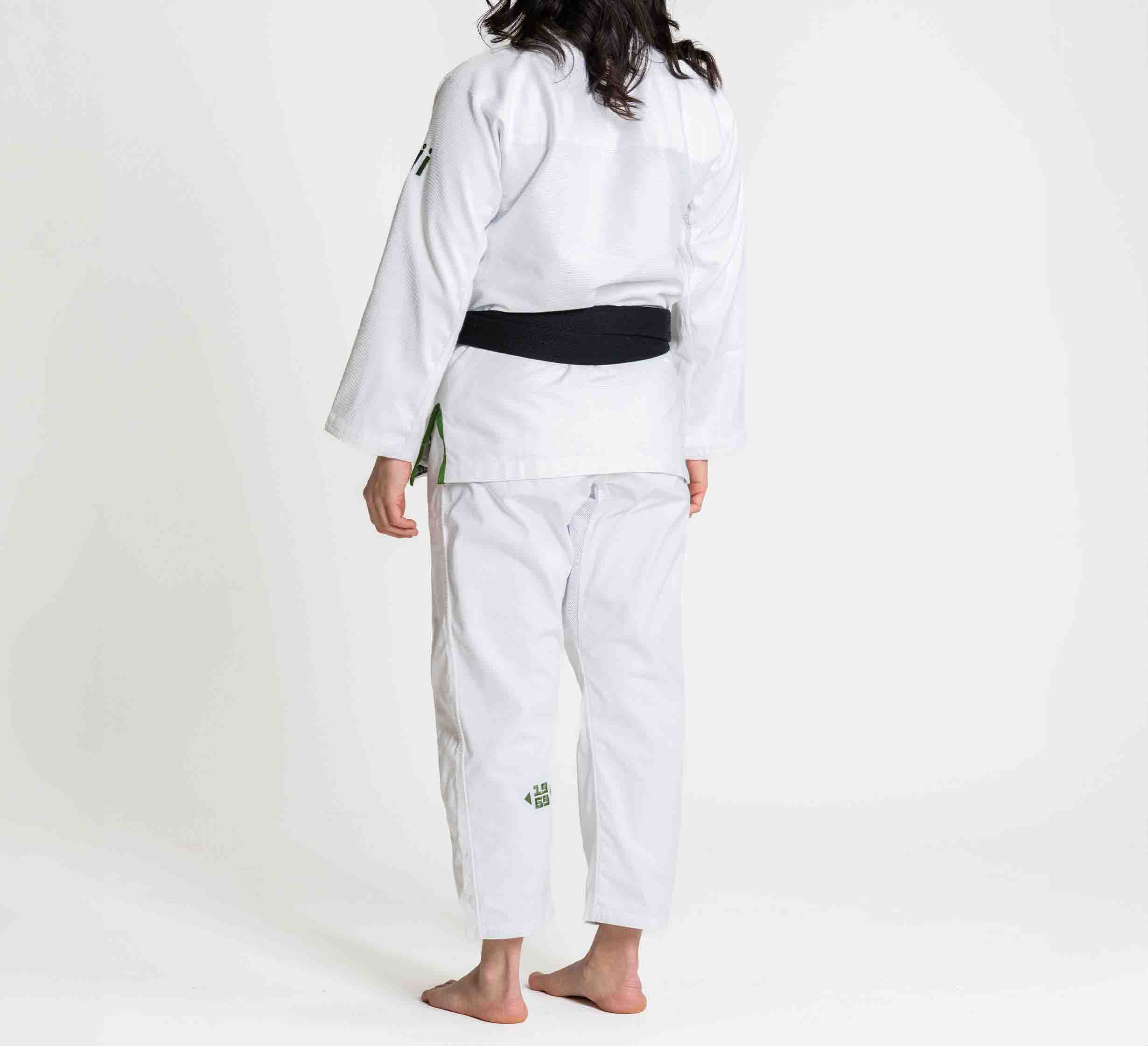 Womens Flow-Tech BJJ Gi White/Green