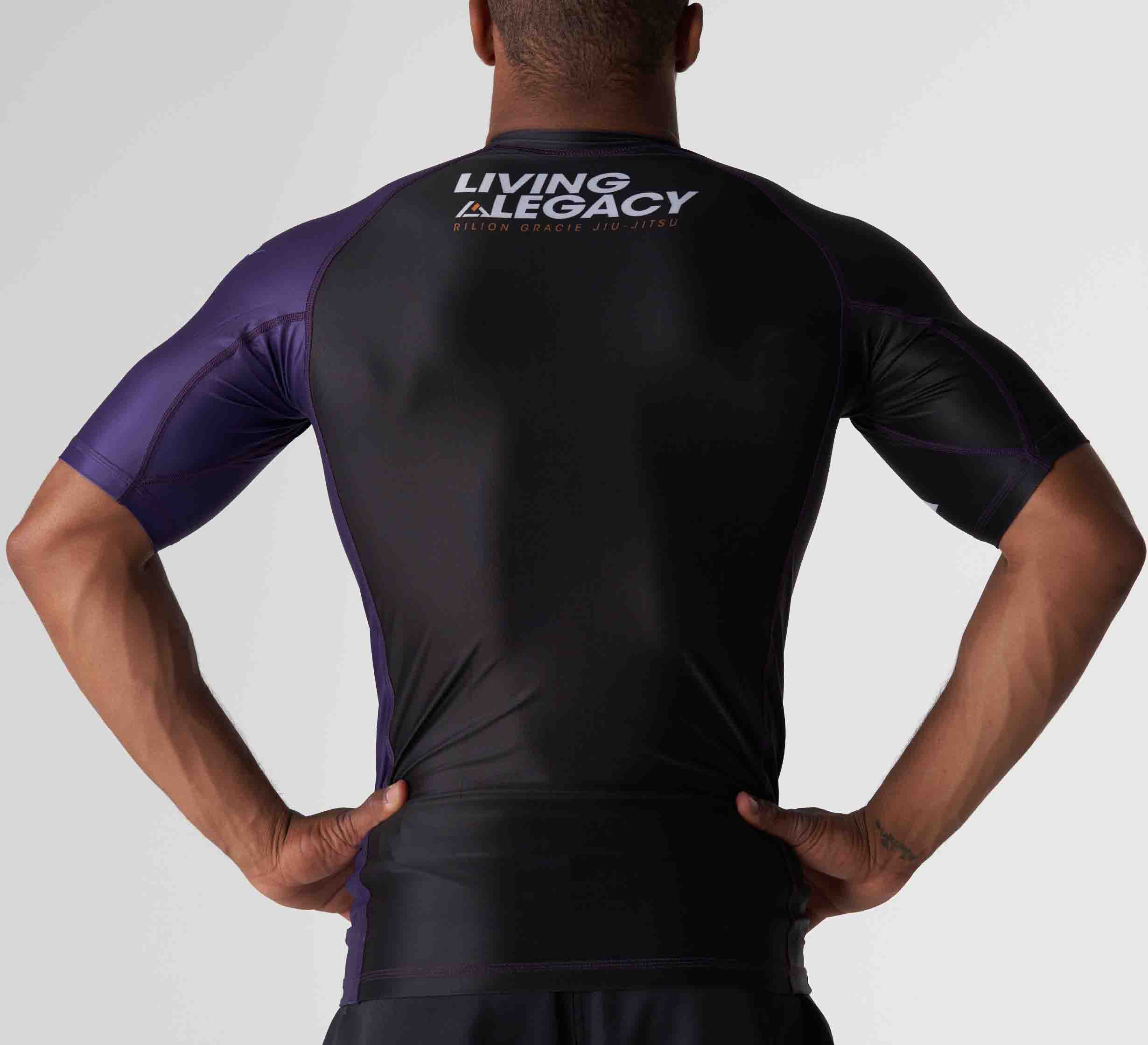 Rilion Gracie Ranked Short Sleeve Rashguard Purple