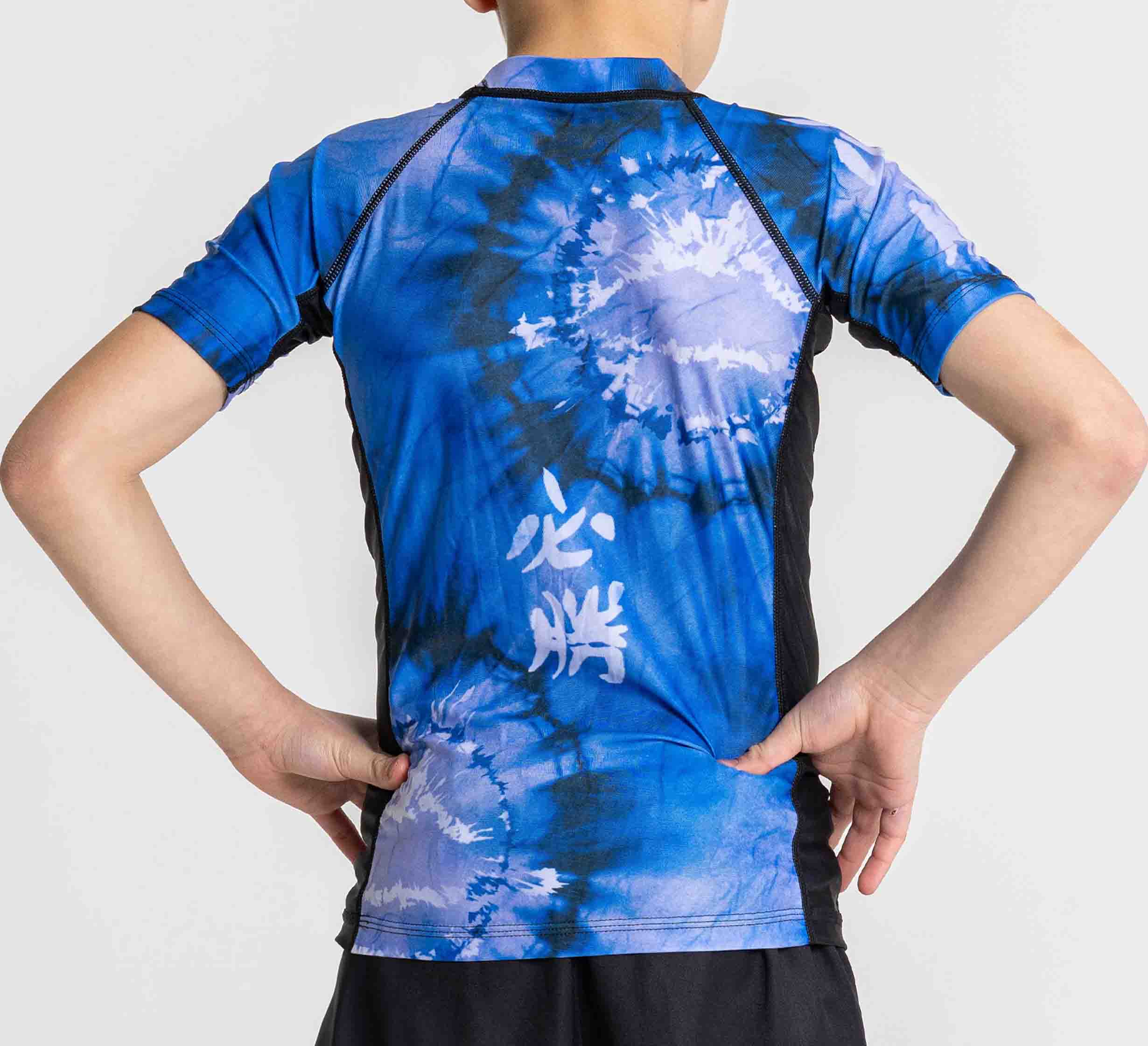 Kids Tie Dye Flex Lite Rashguard Blue