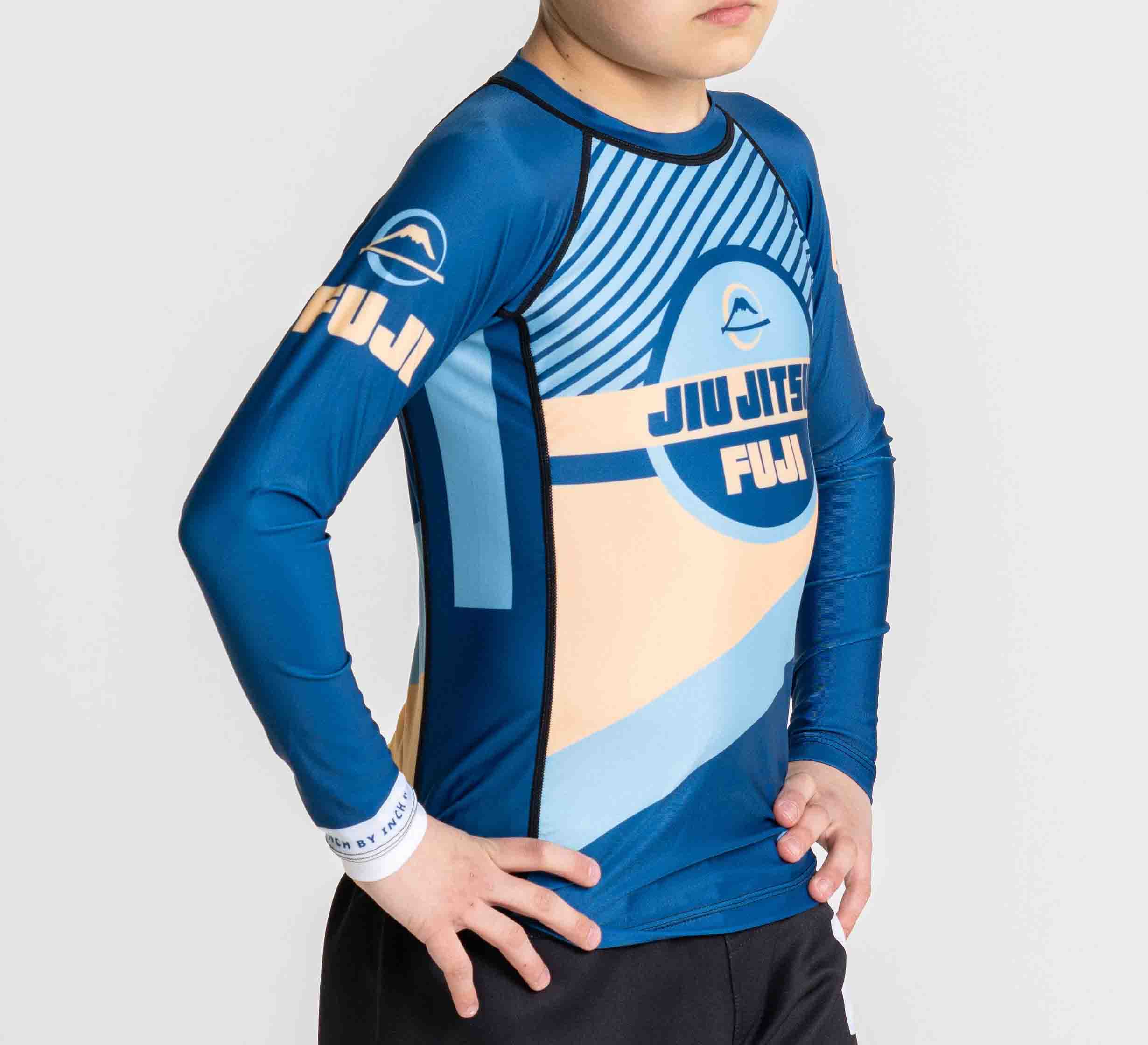 Kids Pacer Flex Lite Long Sleeve Rashguard Blue/Gold