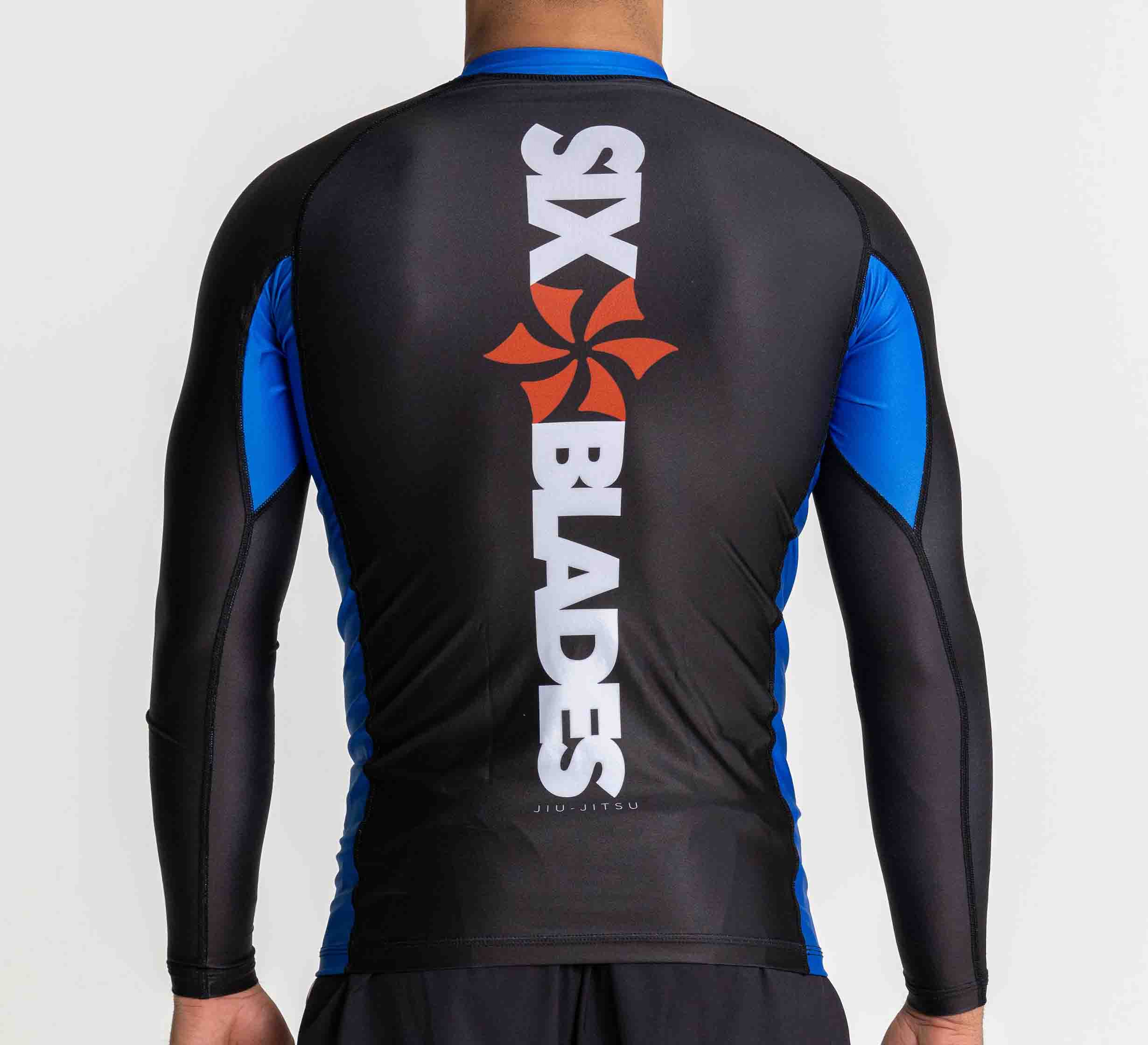 Six Blades Long Sleeve Rashguard Blue