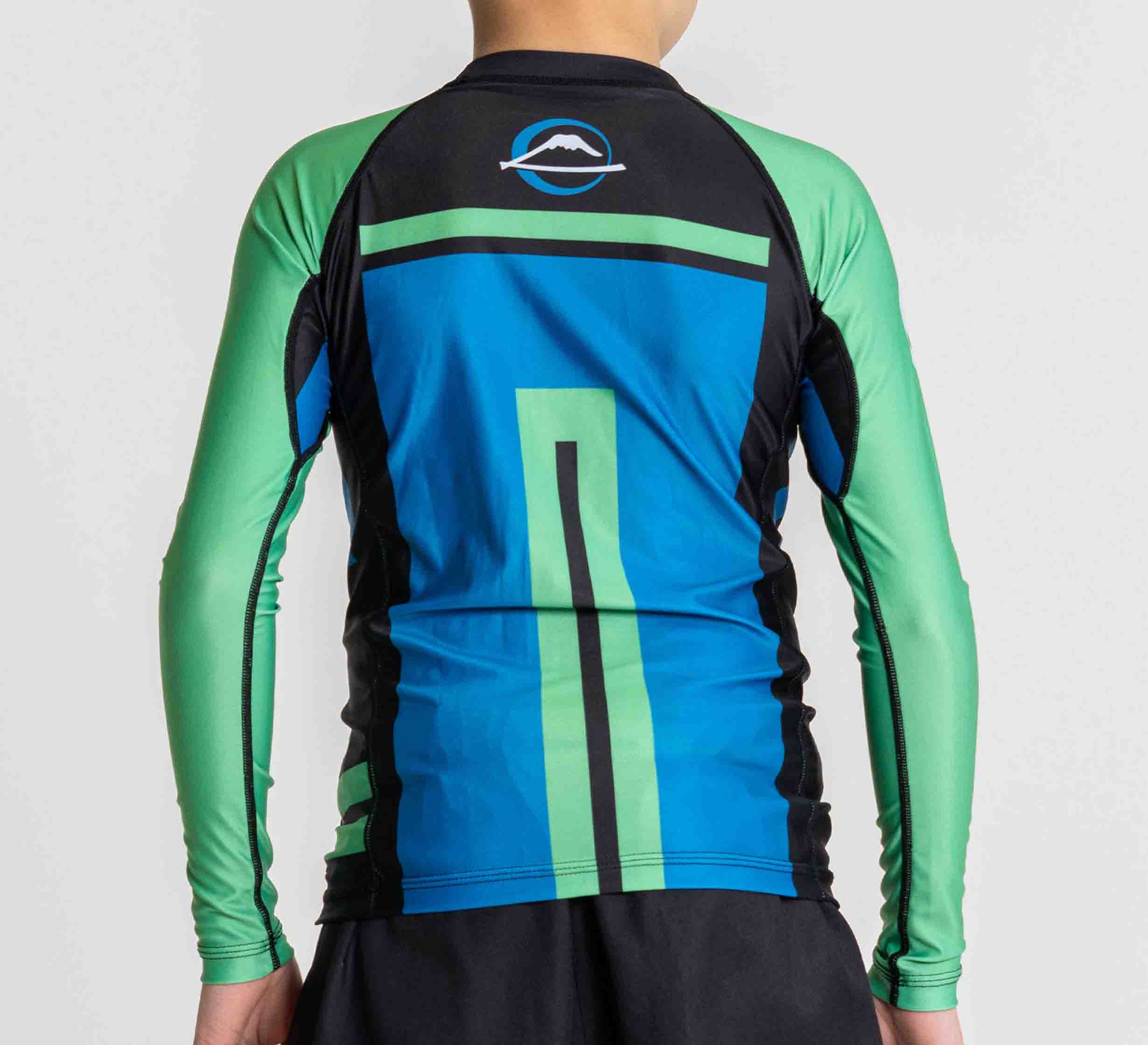 Kids Mt. FUJI Flex Lite Long Sleeve Rashguard Blue/Green